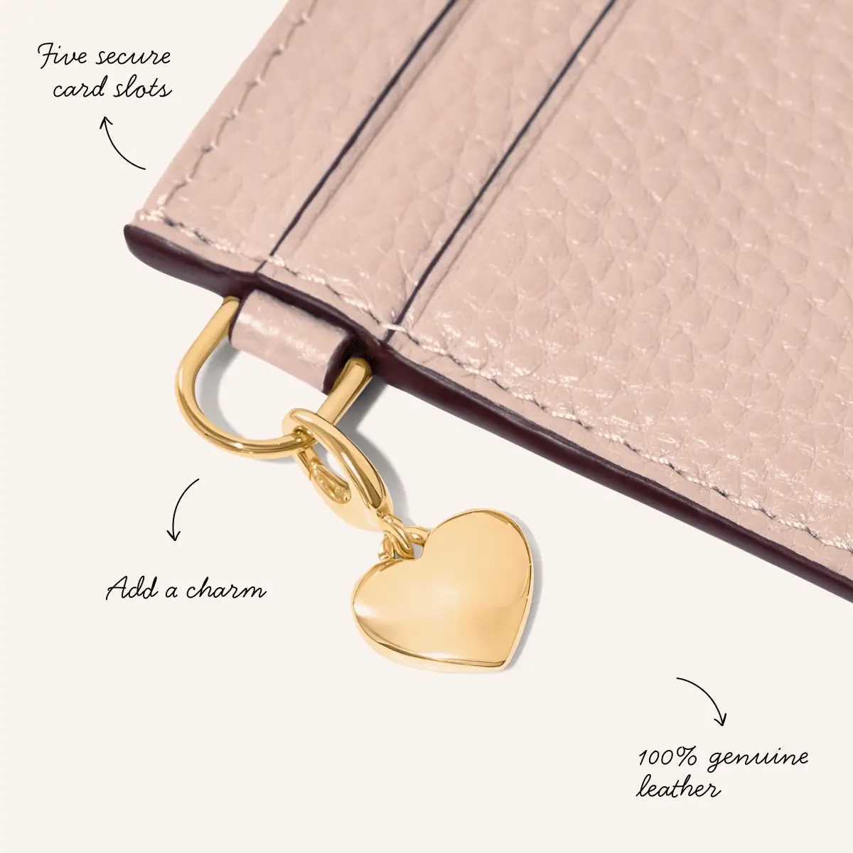 Leather Card Holder (Blush Nude) - Image 3