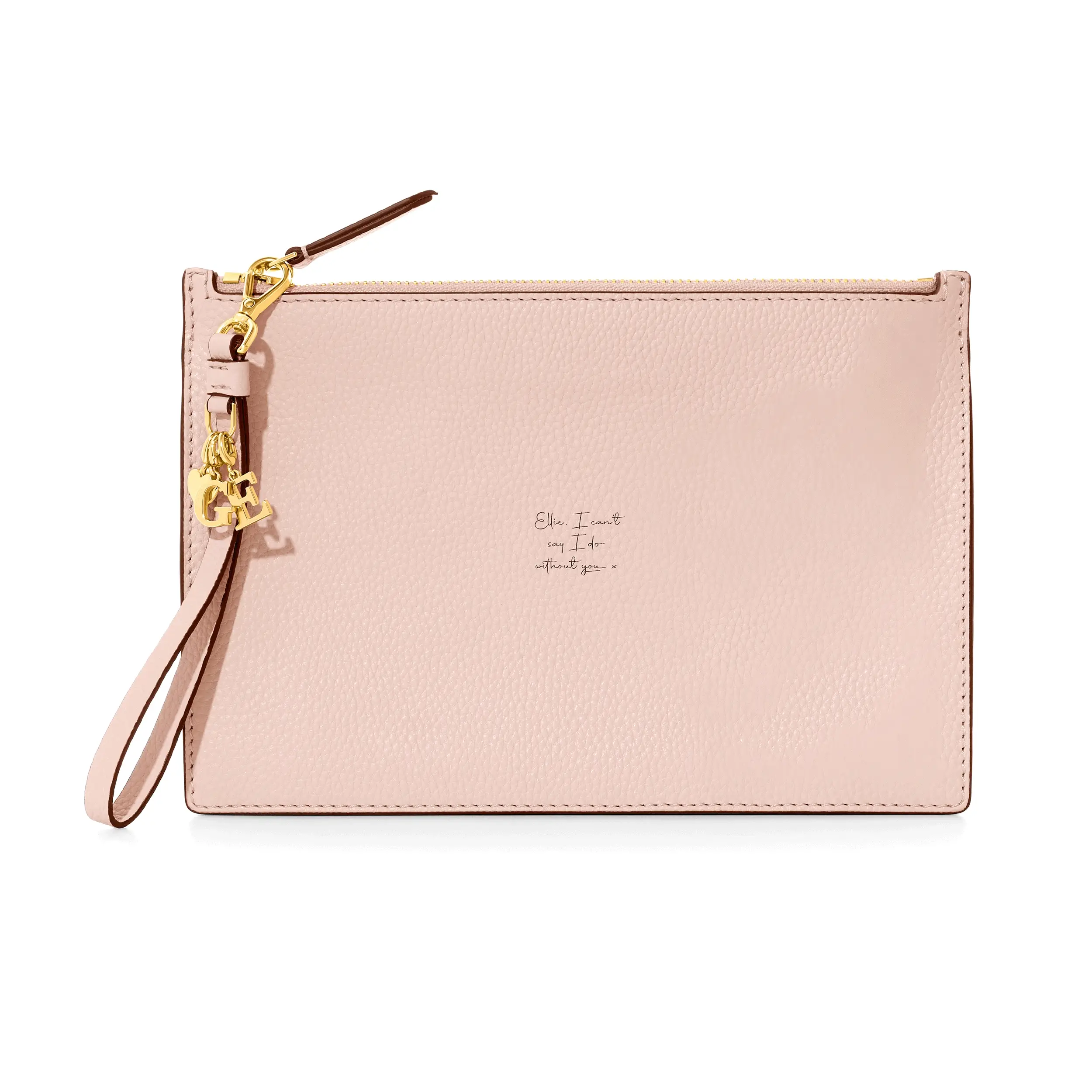Leather Clutch Pouch (Blush)