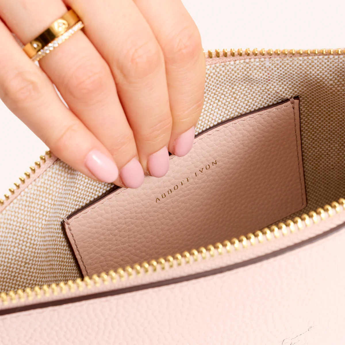Leather Clutch Pouch (Blush) - Image 4