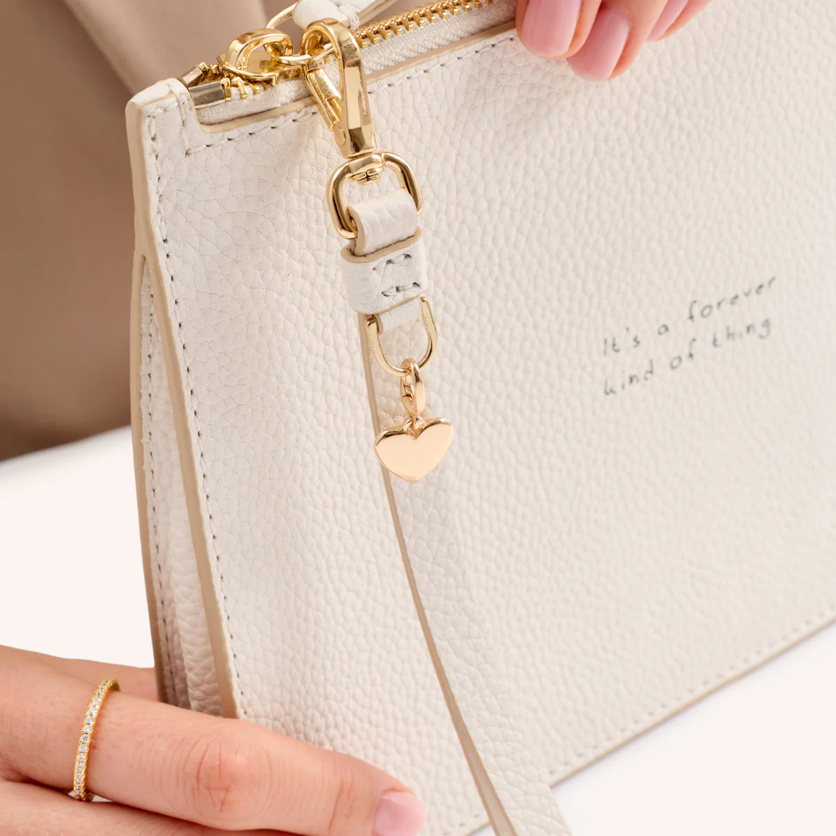 Leather Clutch Pouch (Ivory) - Image 2