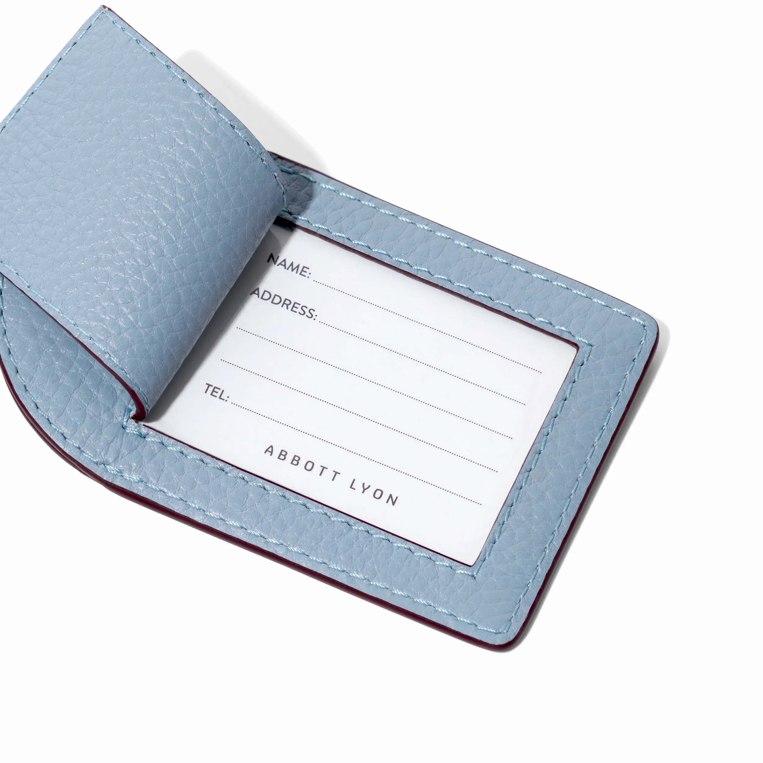 Leather Luggage Tag (Powder Blue) - Image 2