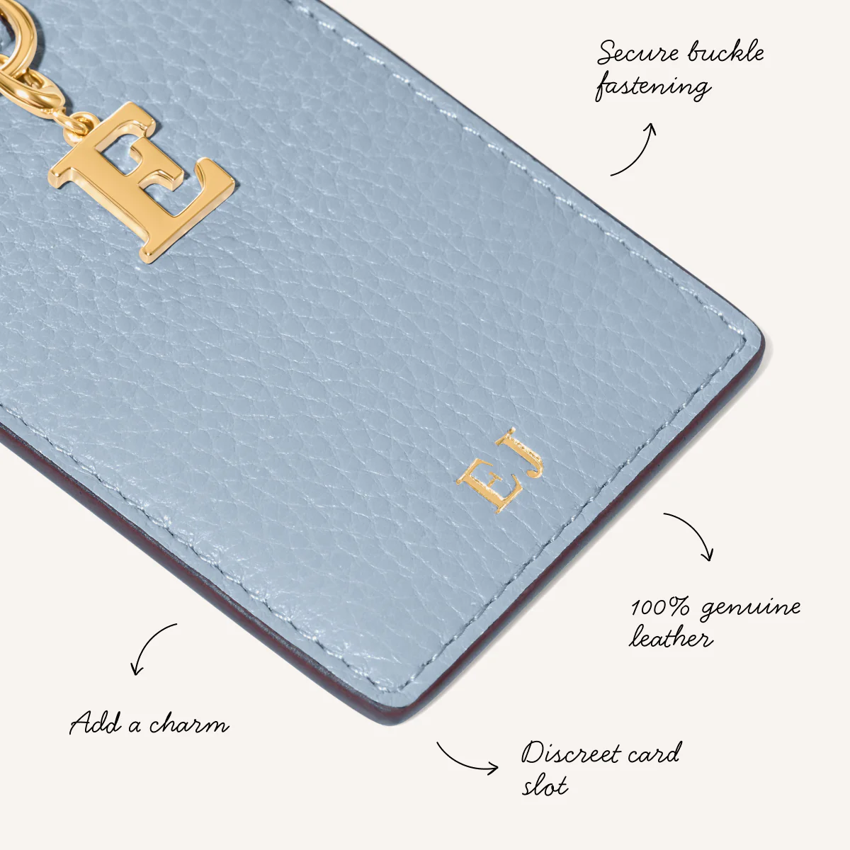 Leather Luggage Tag (Powder Blue) - Image 4
