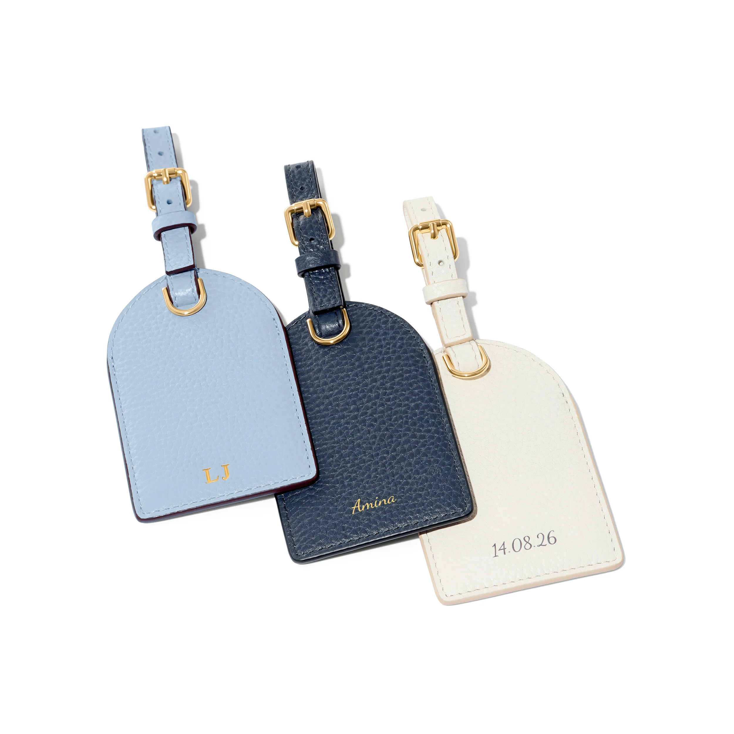 Leather Luggage Tag (Powder Blue) - Image 5