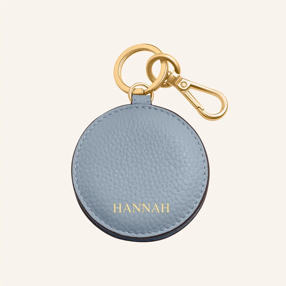 Leather Mirror Keyring (Powder Blue) - Image 2