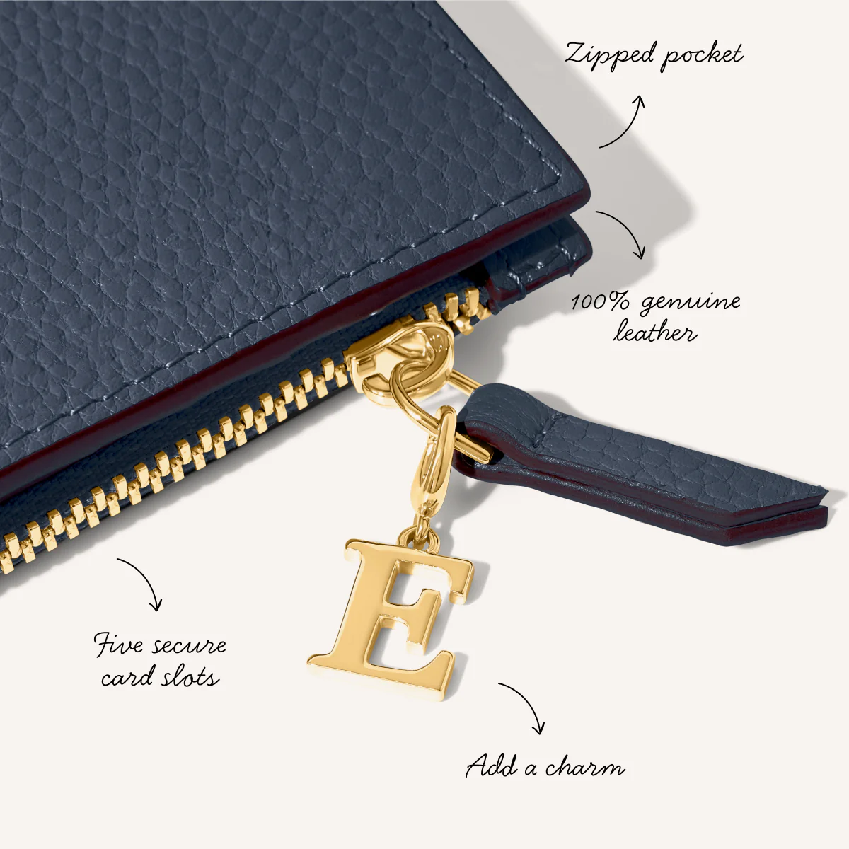 Leather Passport Holder (Navy) - Image 3