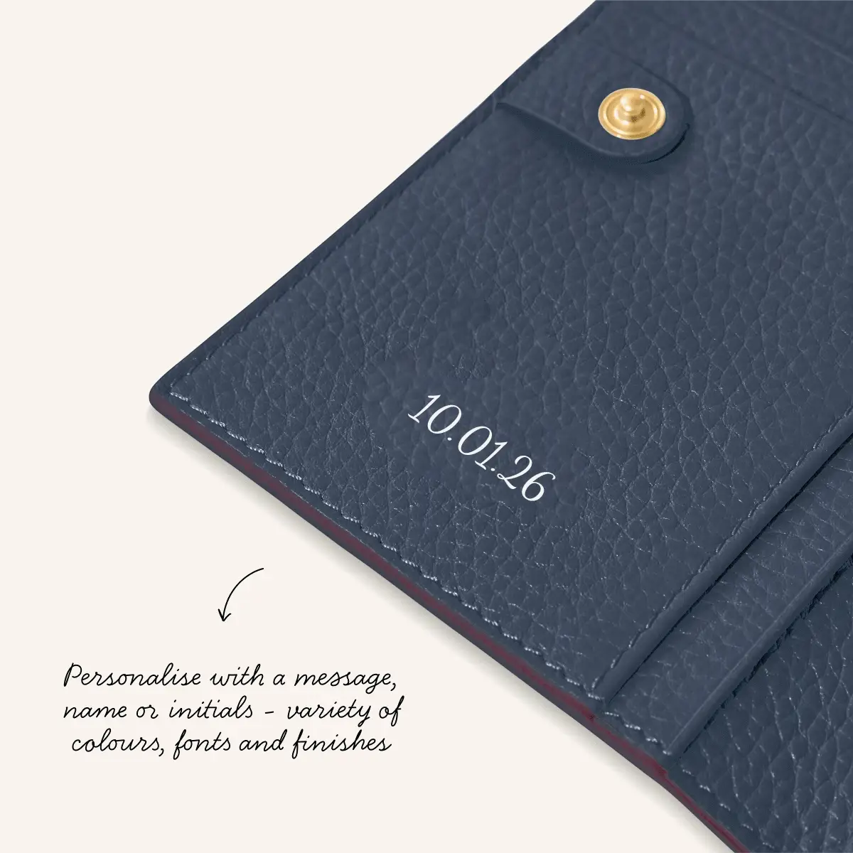 Leather Passport Holder (Navy) - Image 4