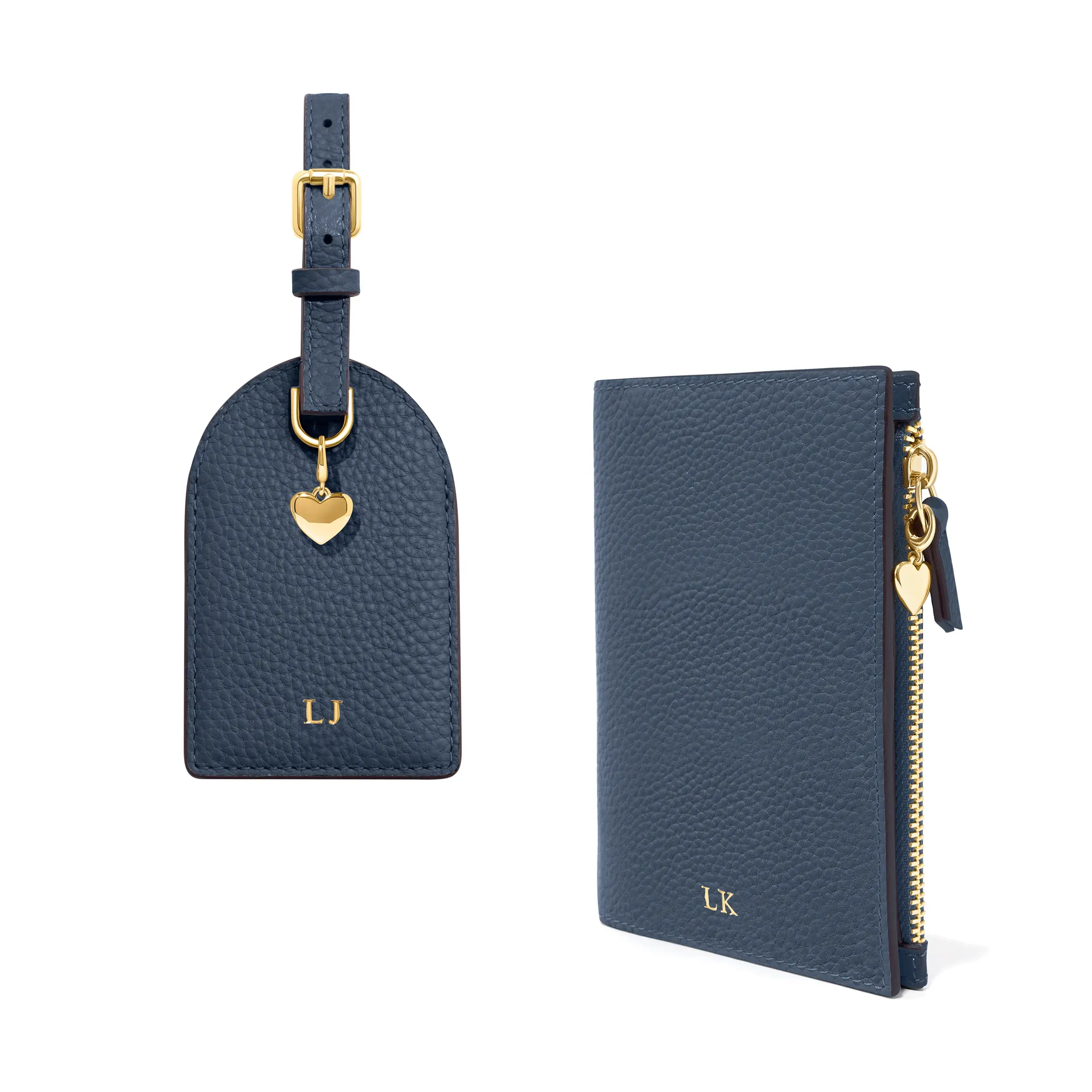 Leather Travel Set (Navy)