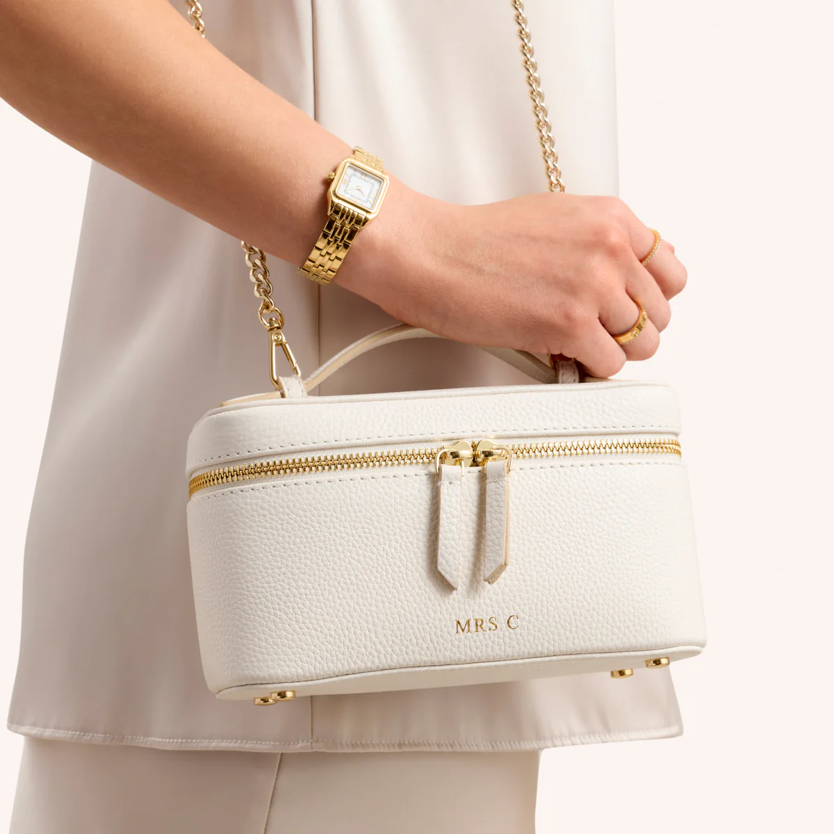 Leather Vanity Bag (Ivory) - Image 4