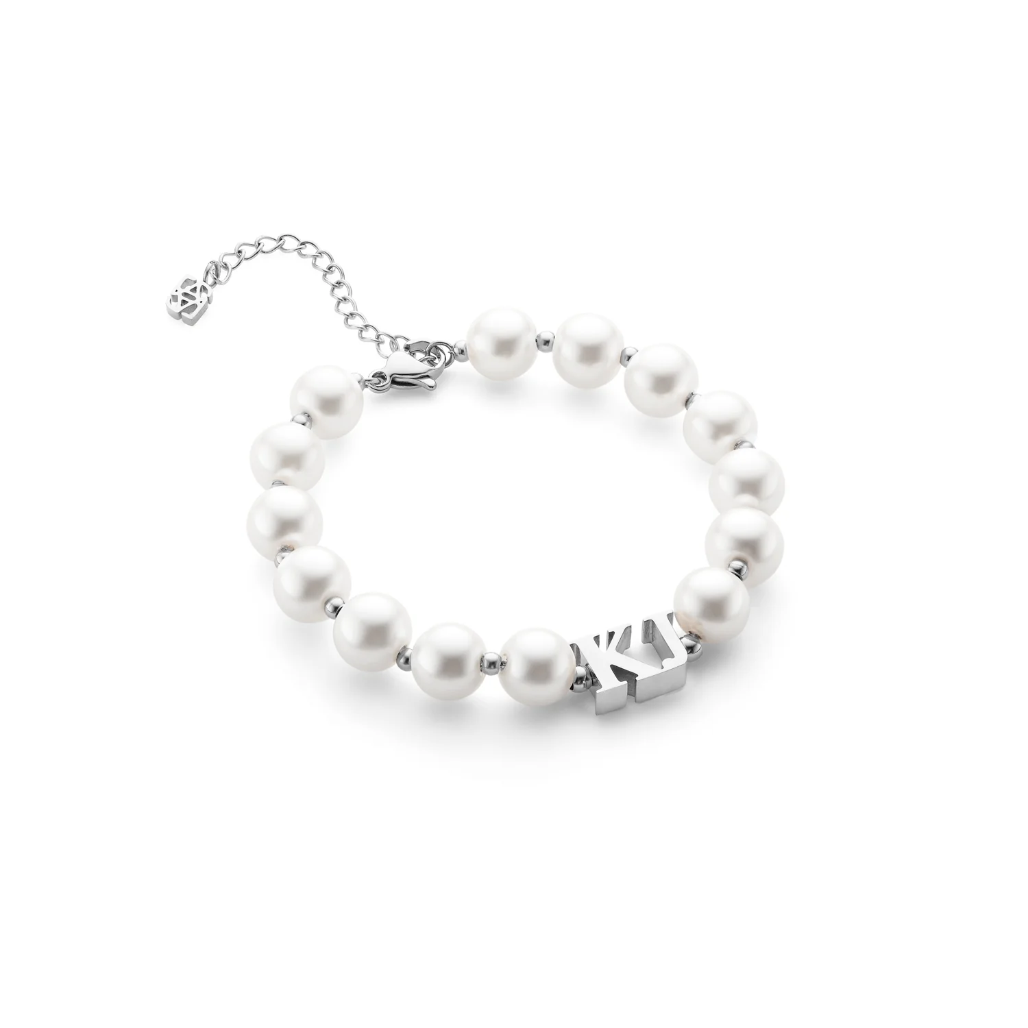 Lunar Pearl Initial Bracelet (Silver) - Image 6