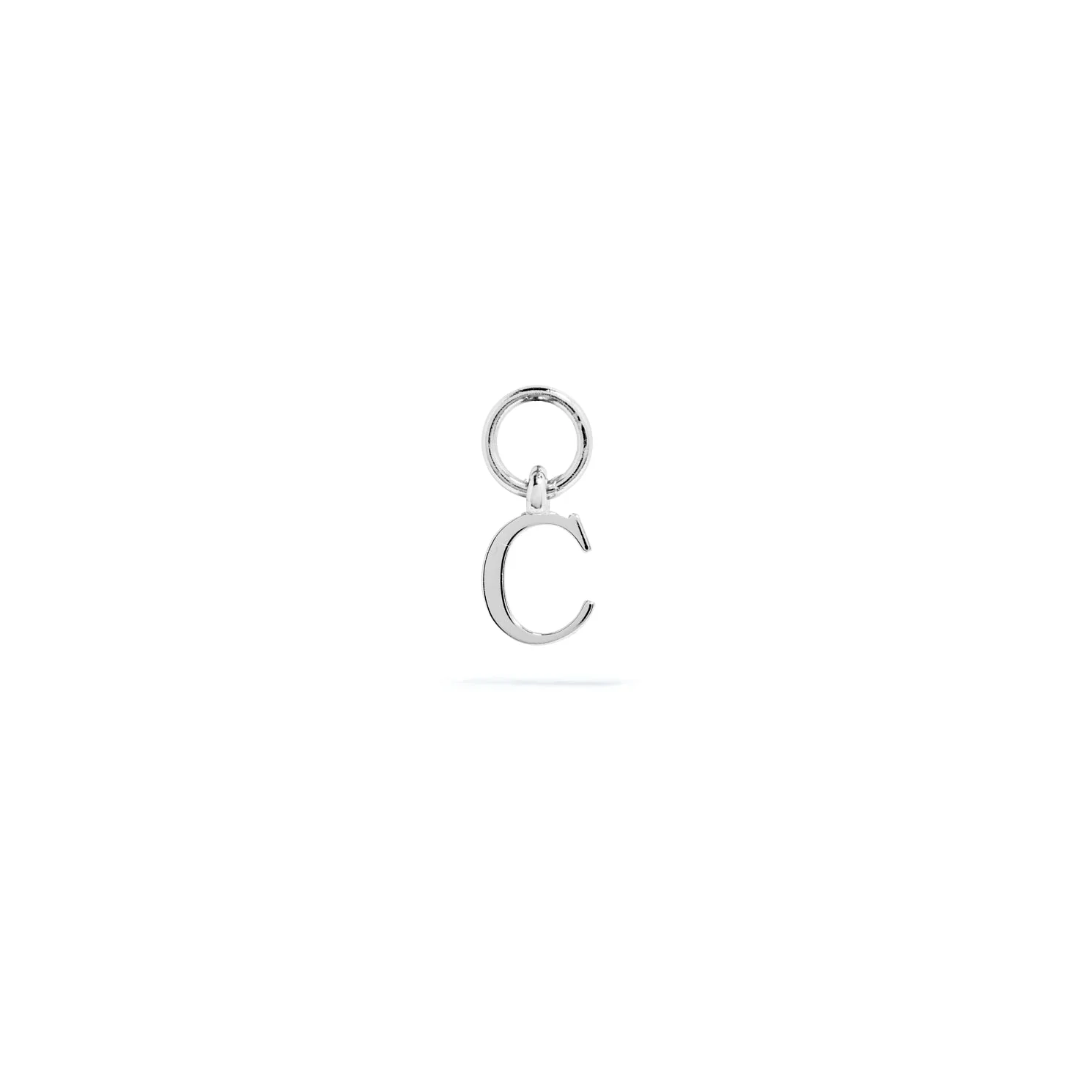 Stories Mini Initial Hoop Charm (Silver) - Image 3