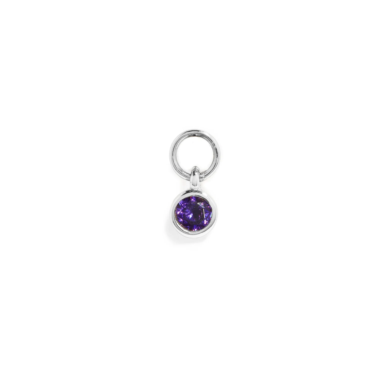 Stories Mini Birthstone Hoop Charm (Silver) - Image 2