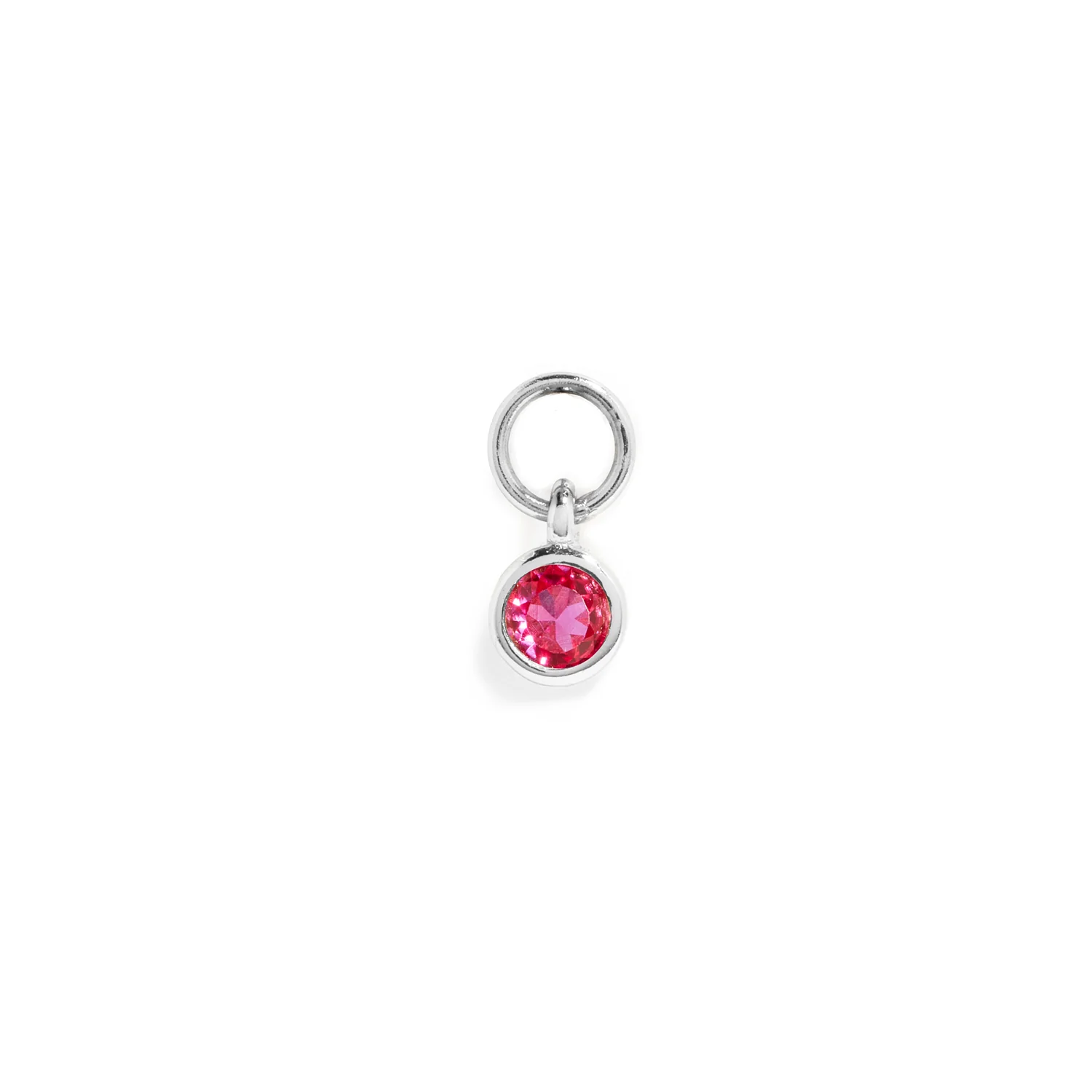 Stories Mini Birthstone Hoop Charm (Silver) - Image 7