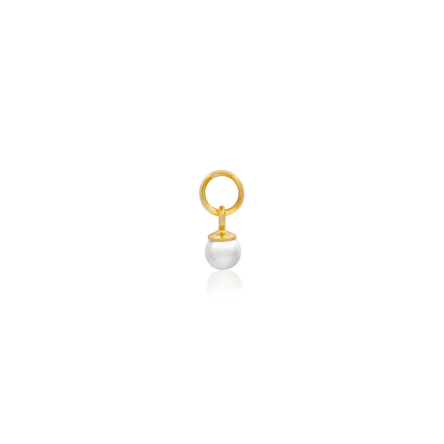 Stories Pearl Huggie Charm (Gold)
