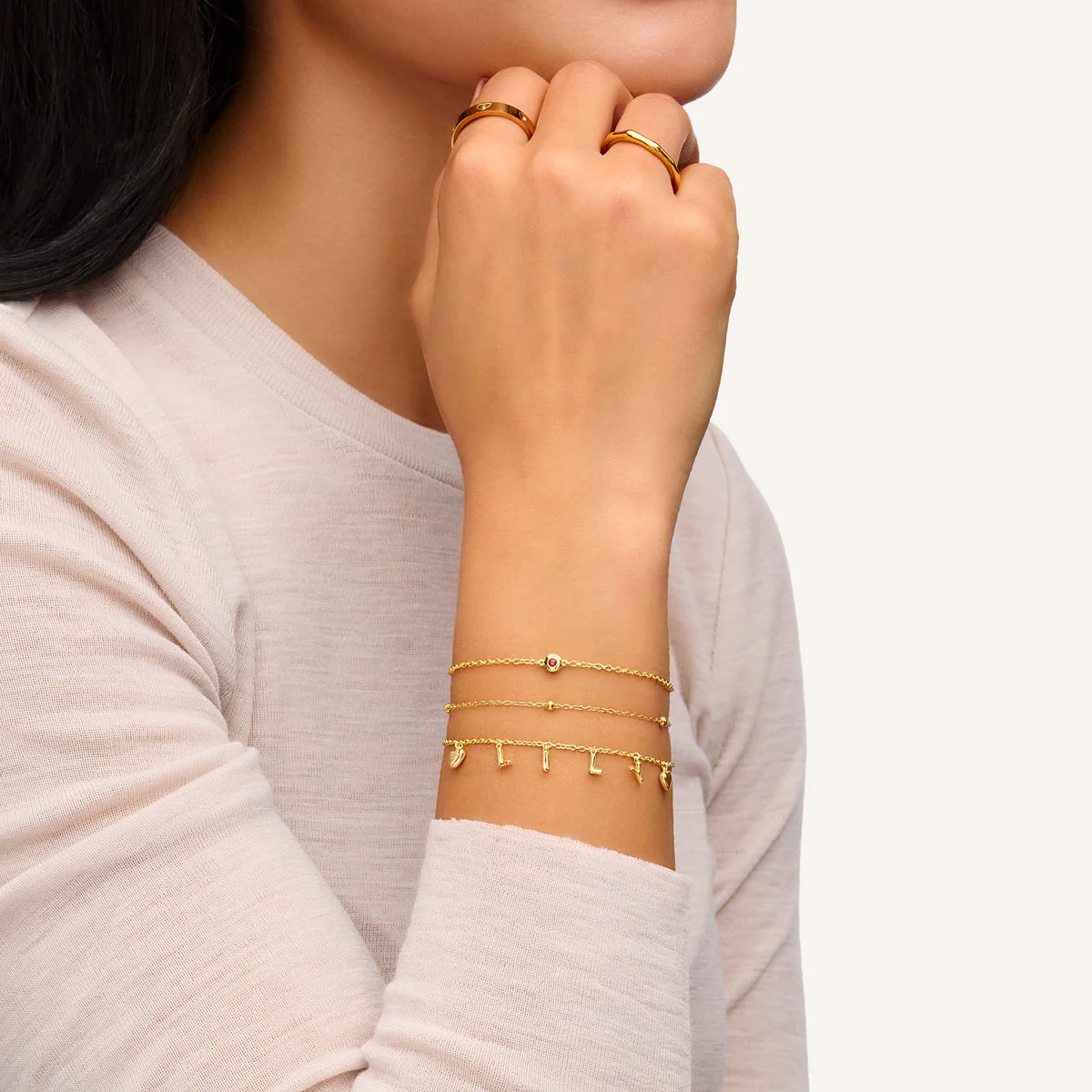 Made Mine Fine Name Bracelet (Gold) - Image 3