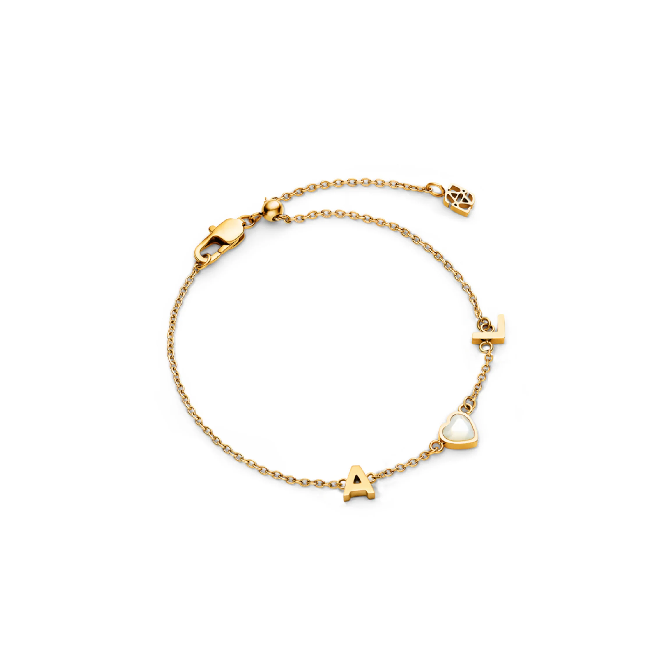 Made Mine Initials & Birthstone Bracelet (Gold) - Image 11