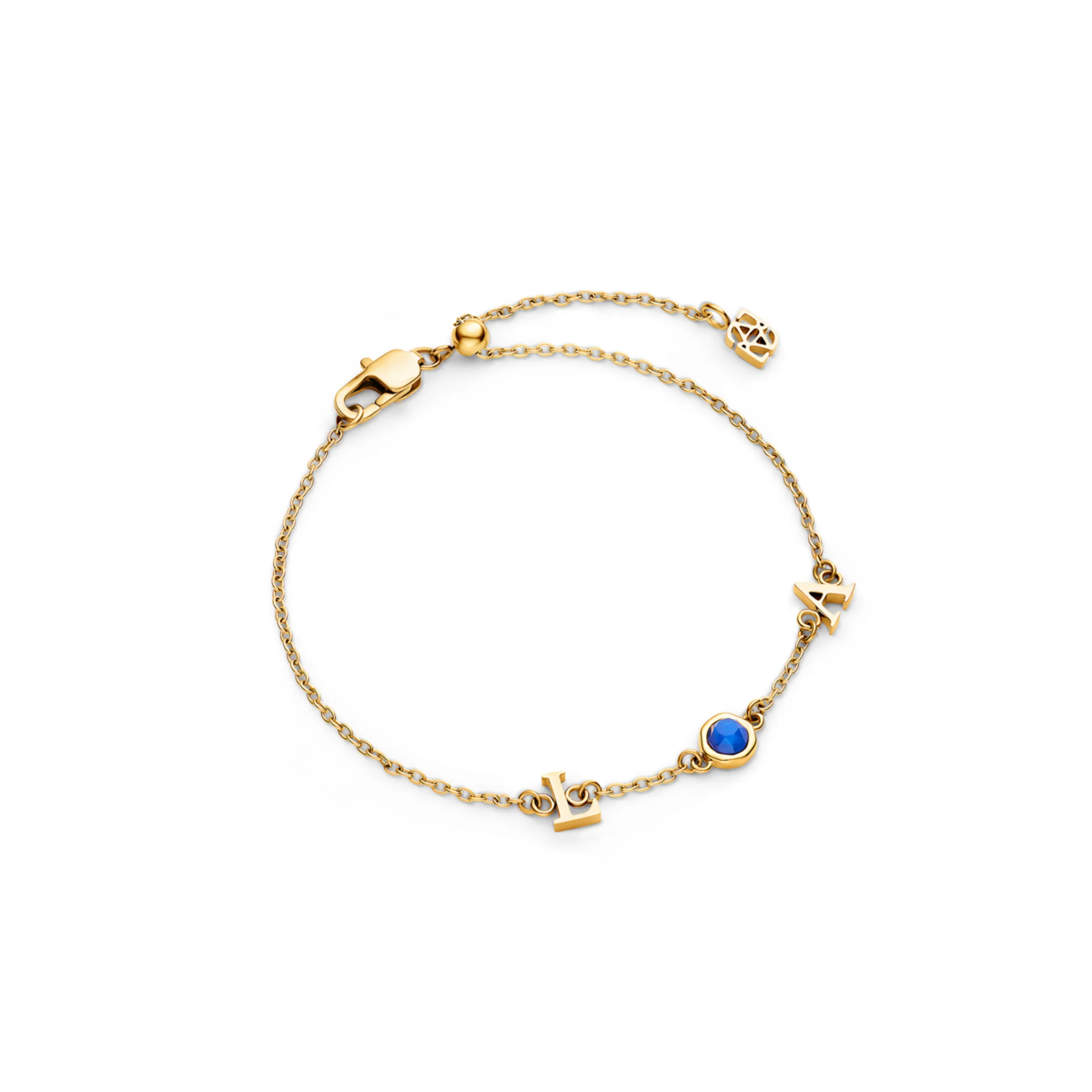 Made Mine Initials & Birthstone Bracelet (Gold) - Image 12