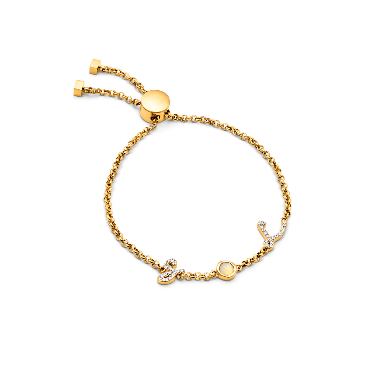 Made Mine Initials & Birthstone Bracelet (Gold) - Image 13