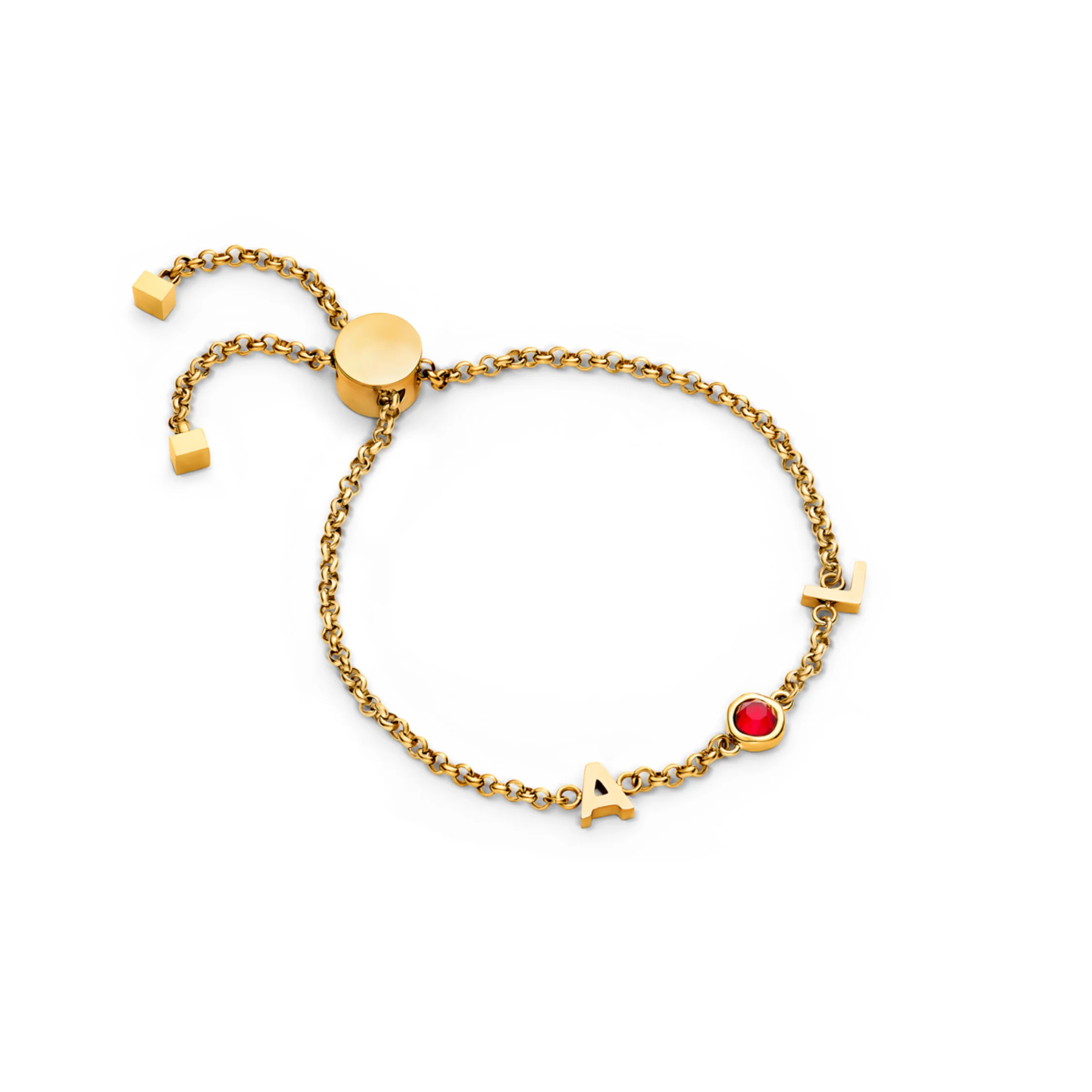Made Mine Initials & Birthstone Bracelet (Gold) - Image 14