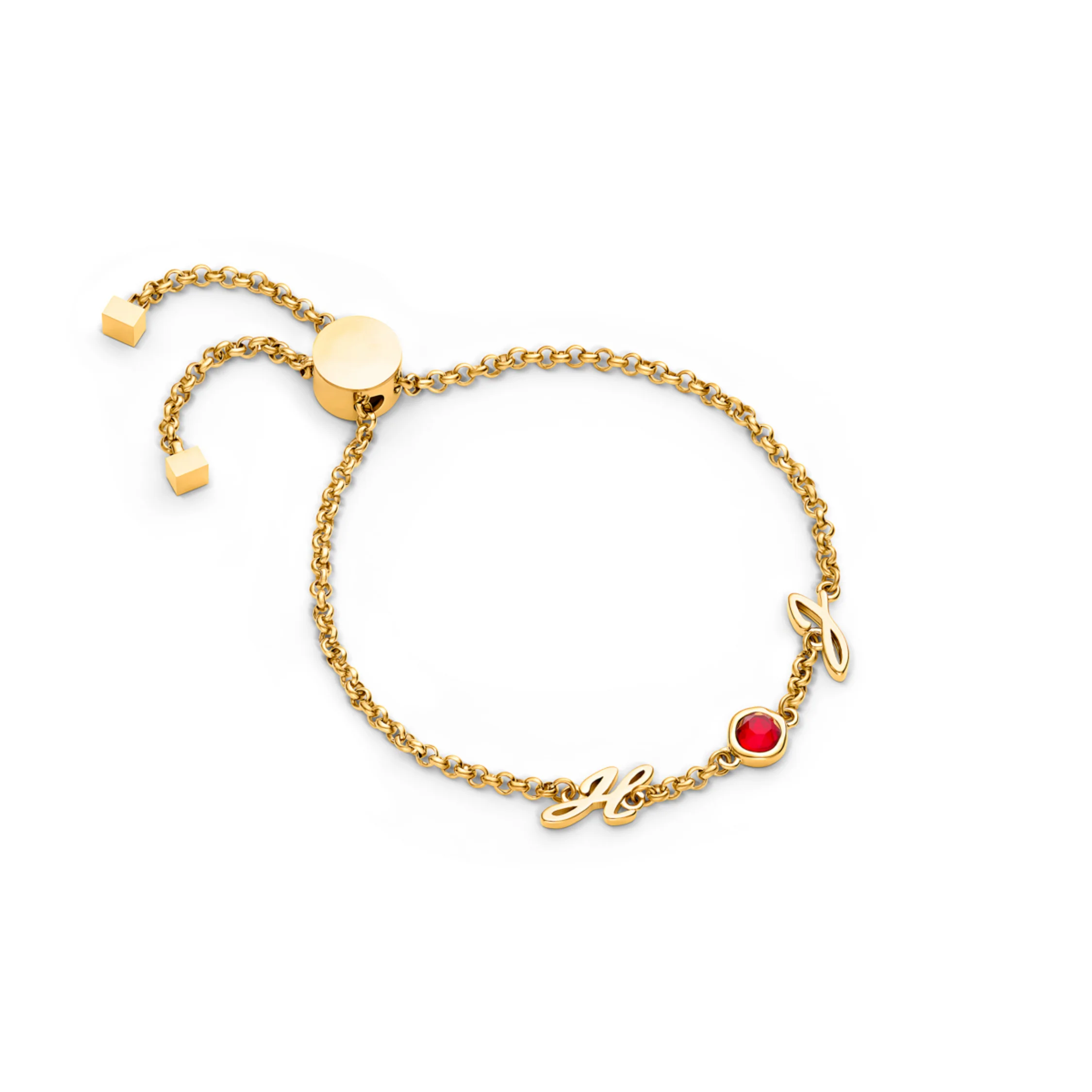 Made Mine Initials & Birthstone Bracelet (Gold) - Image 16