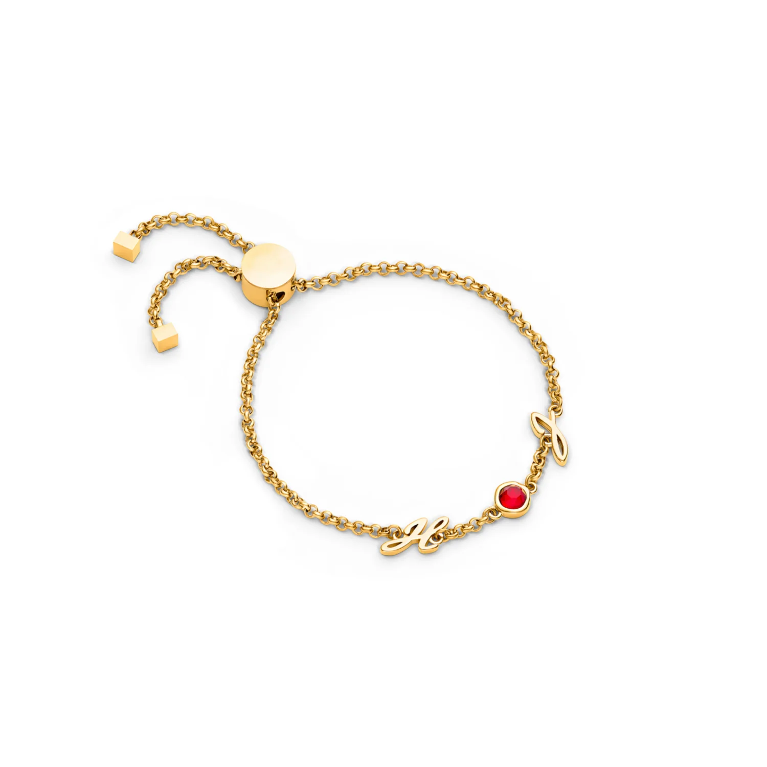 Made Mine Initials & Birthstone Bracelet (Gold) - Image 18