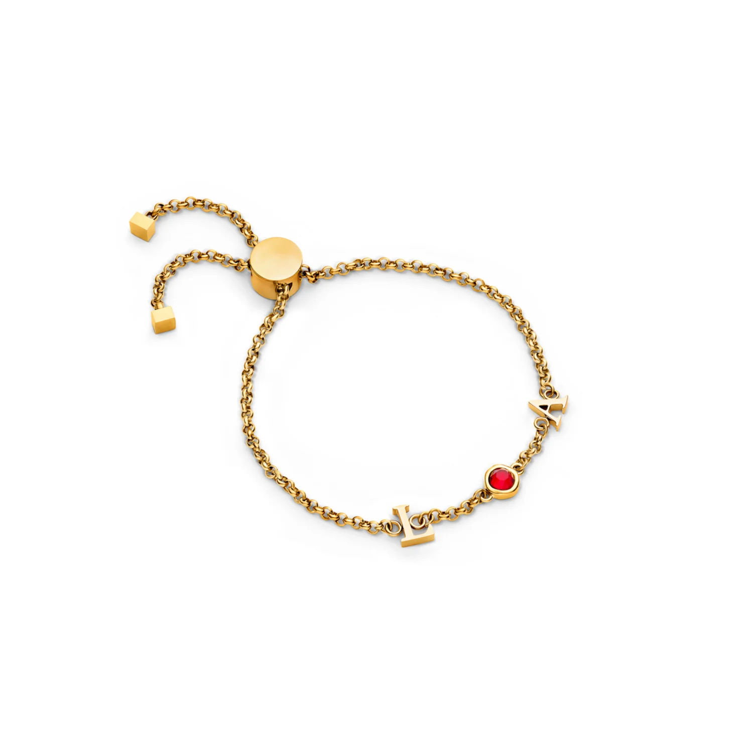 Made Mine Initials & Birthstone Bracelet (Gold) - Image 19