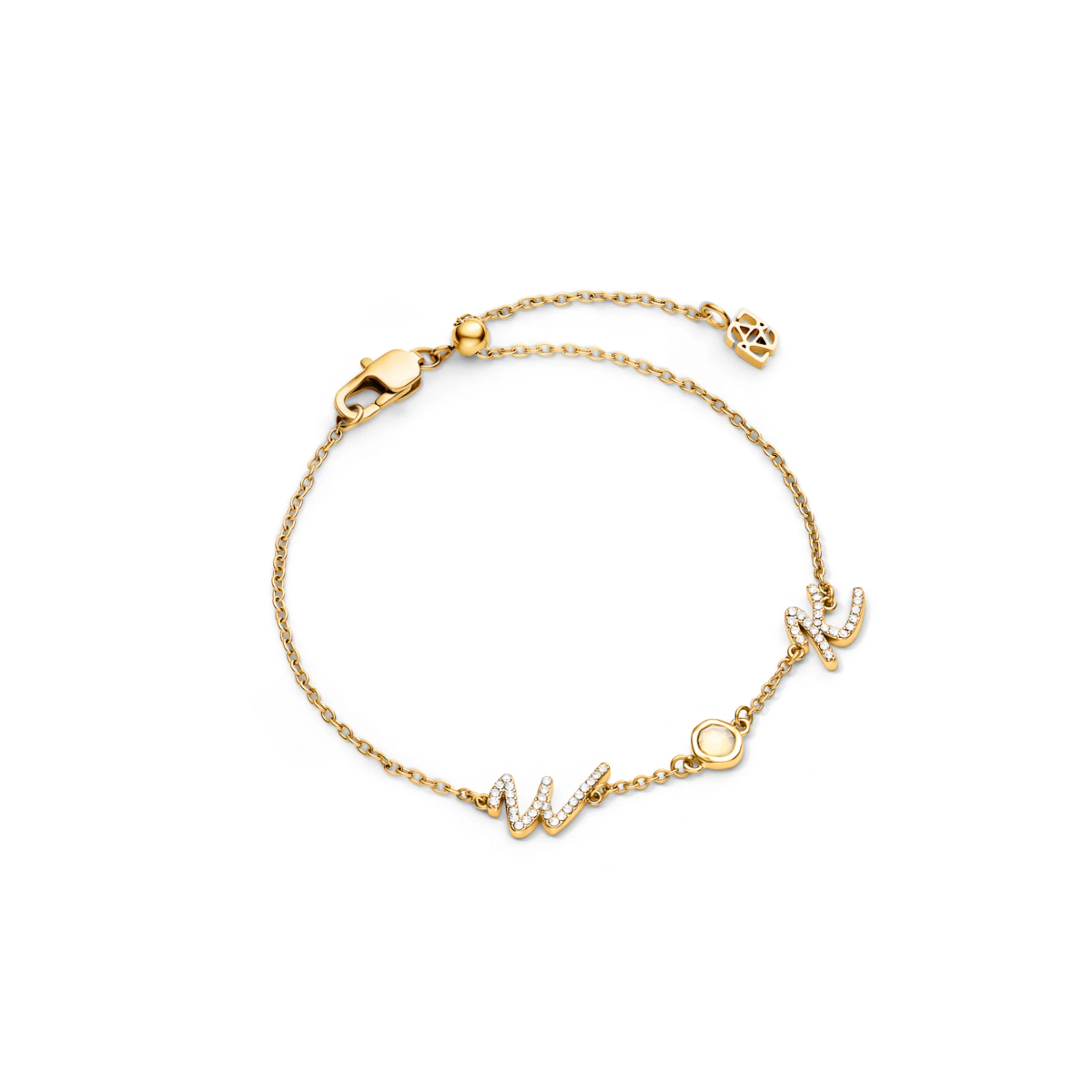 Made Mine Initials & Birthstone Bracelet (Gold) - Image 10