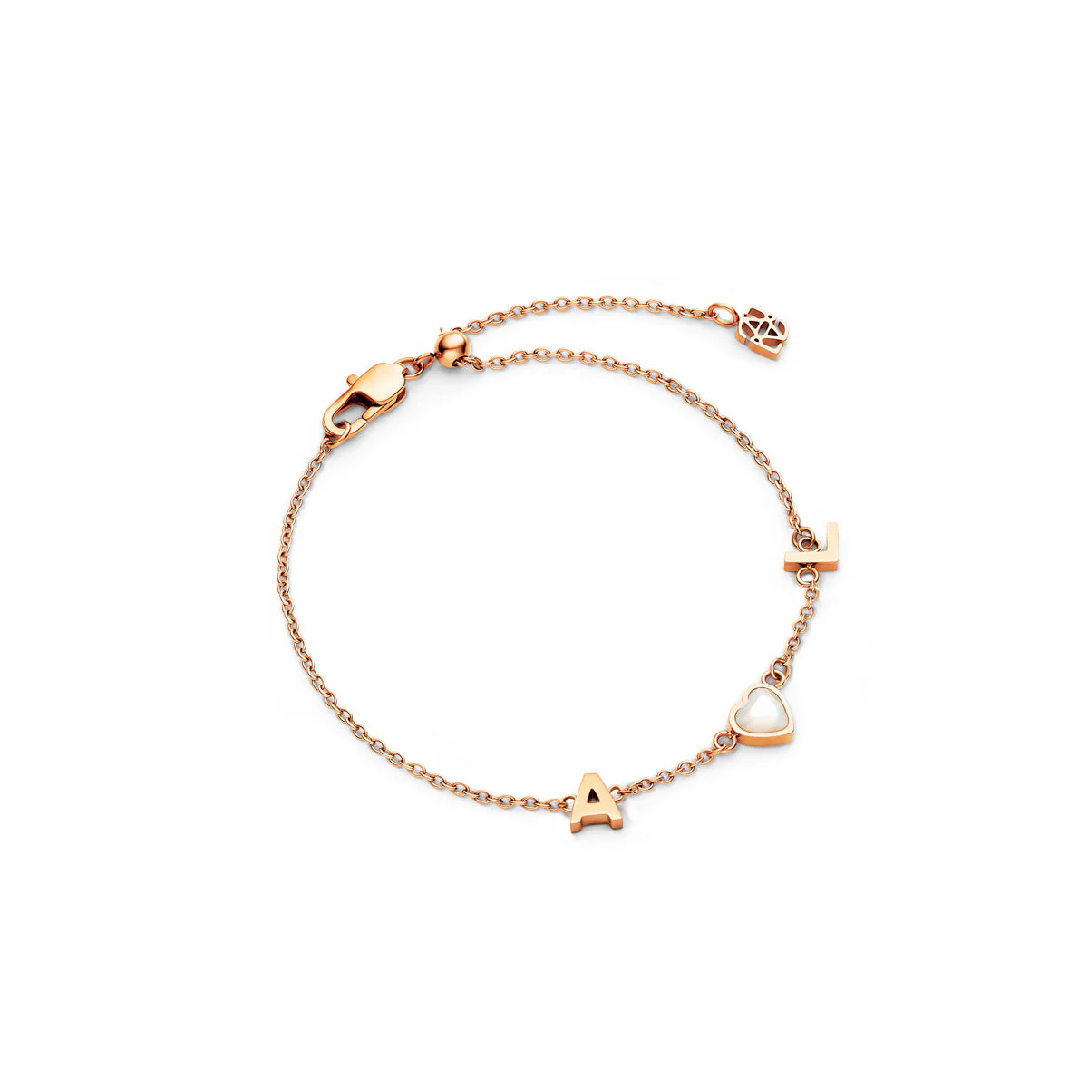 Made Mine Initials & Birthstone Bracelet (Rose Gold) - Image 8