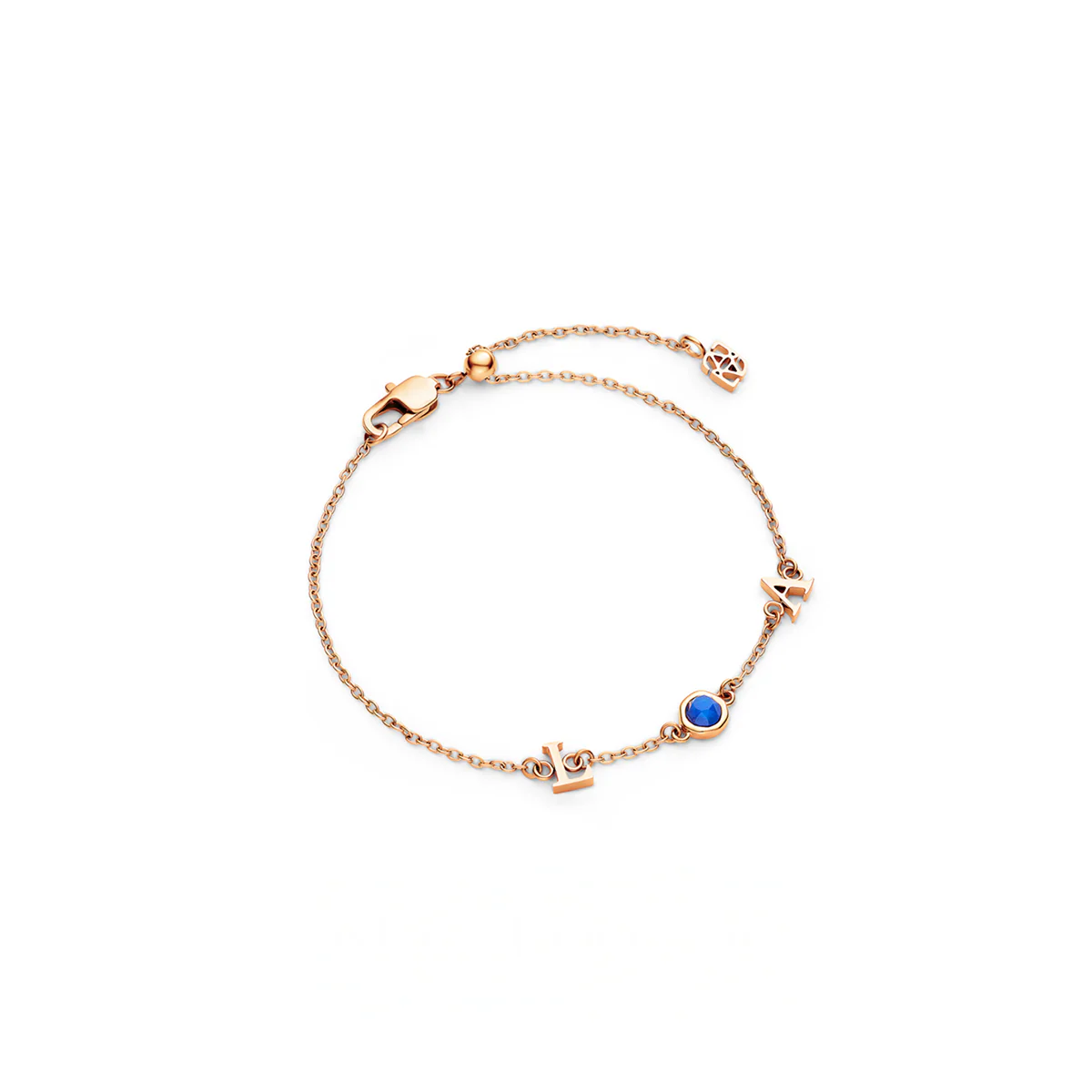 Made Mine Initials & Birthstone Bracelet (Rose Gold) - Image 9