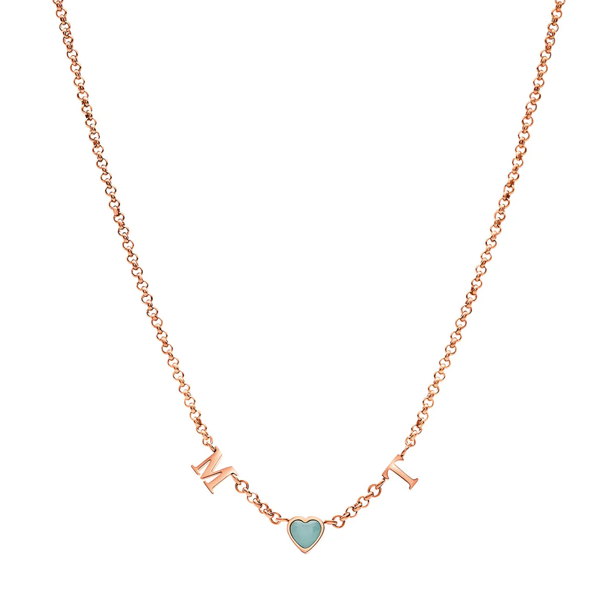 Made Mine Initials & Birthstone Necklace (Rose Gold) - Image 7