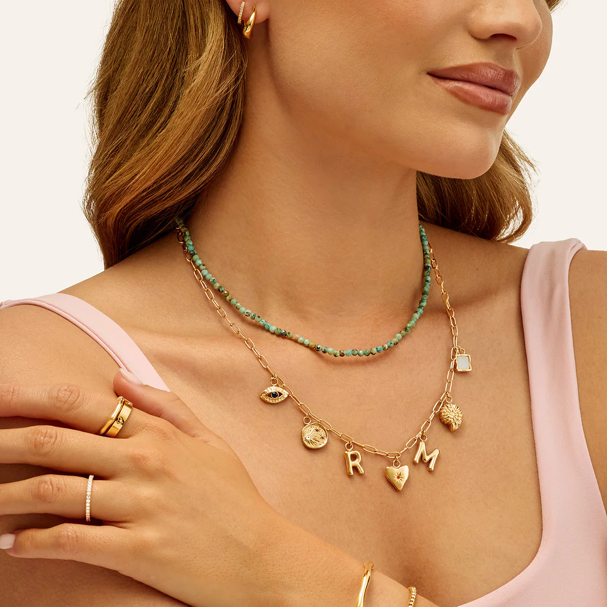 Made Mine Ocean Charm Necklace (Gold) - Image 3