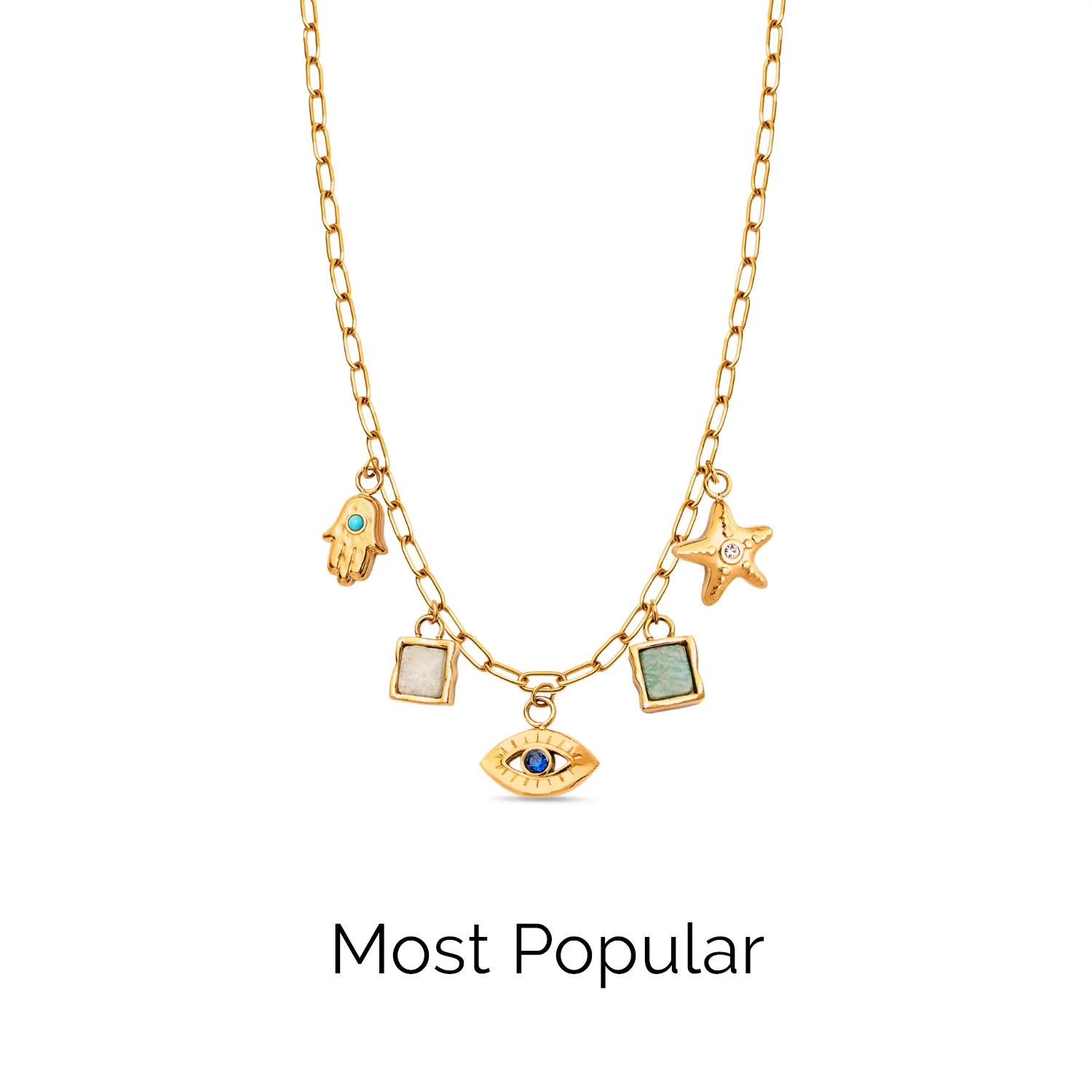 Made Mine Ocean Charm Necklace (Gold) - Image 6