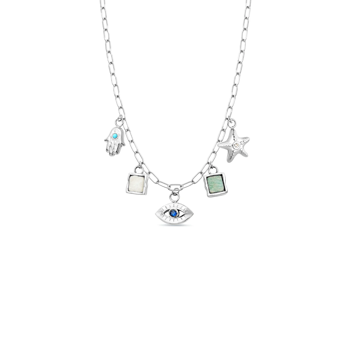 Made Mine Ocean Charm Necklace (Silver) - Image 6