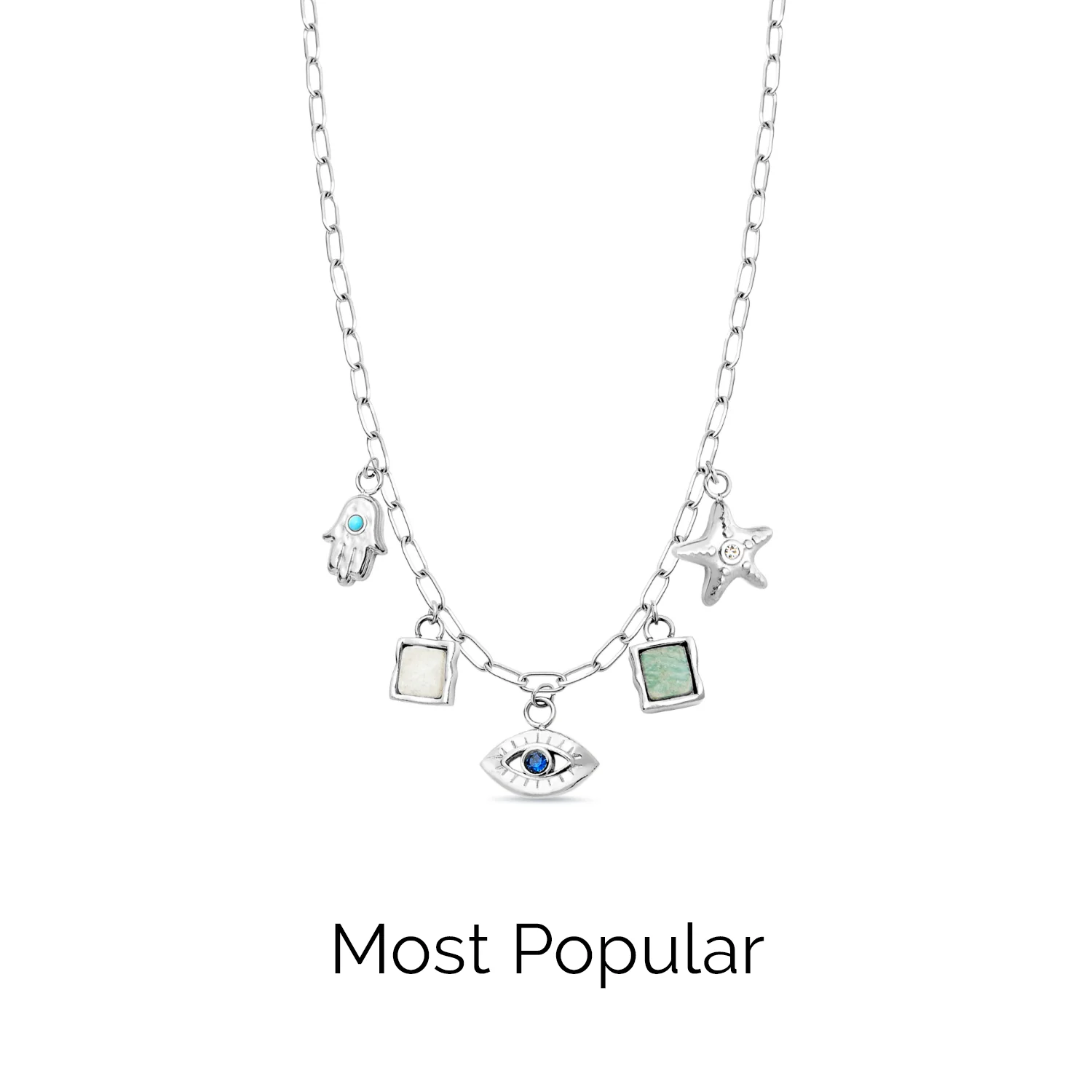 Made Mine Ocean Charm Necklace (Silver) - Image 7