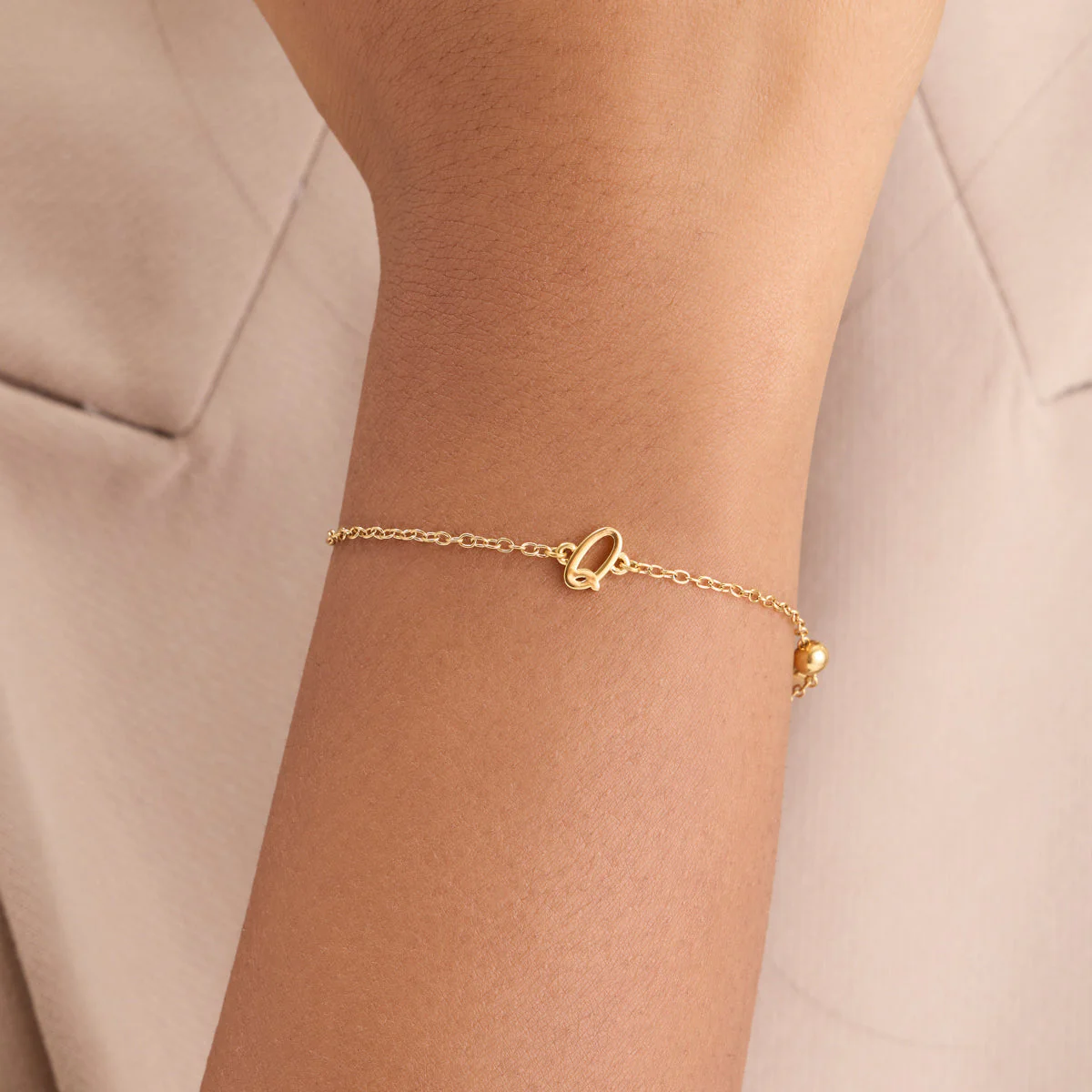 Made Mine Script Letter Bracelet (Gold) - Image 2