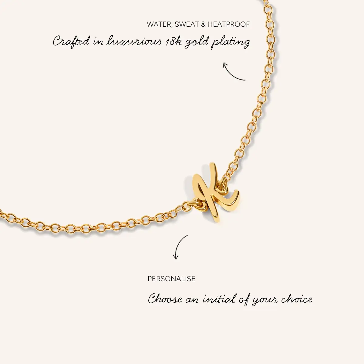 Made Mine Script Letter Bracelet (Gold) - Image 5