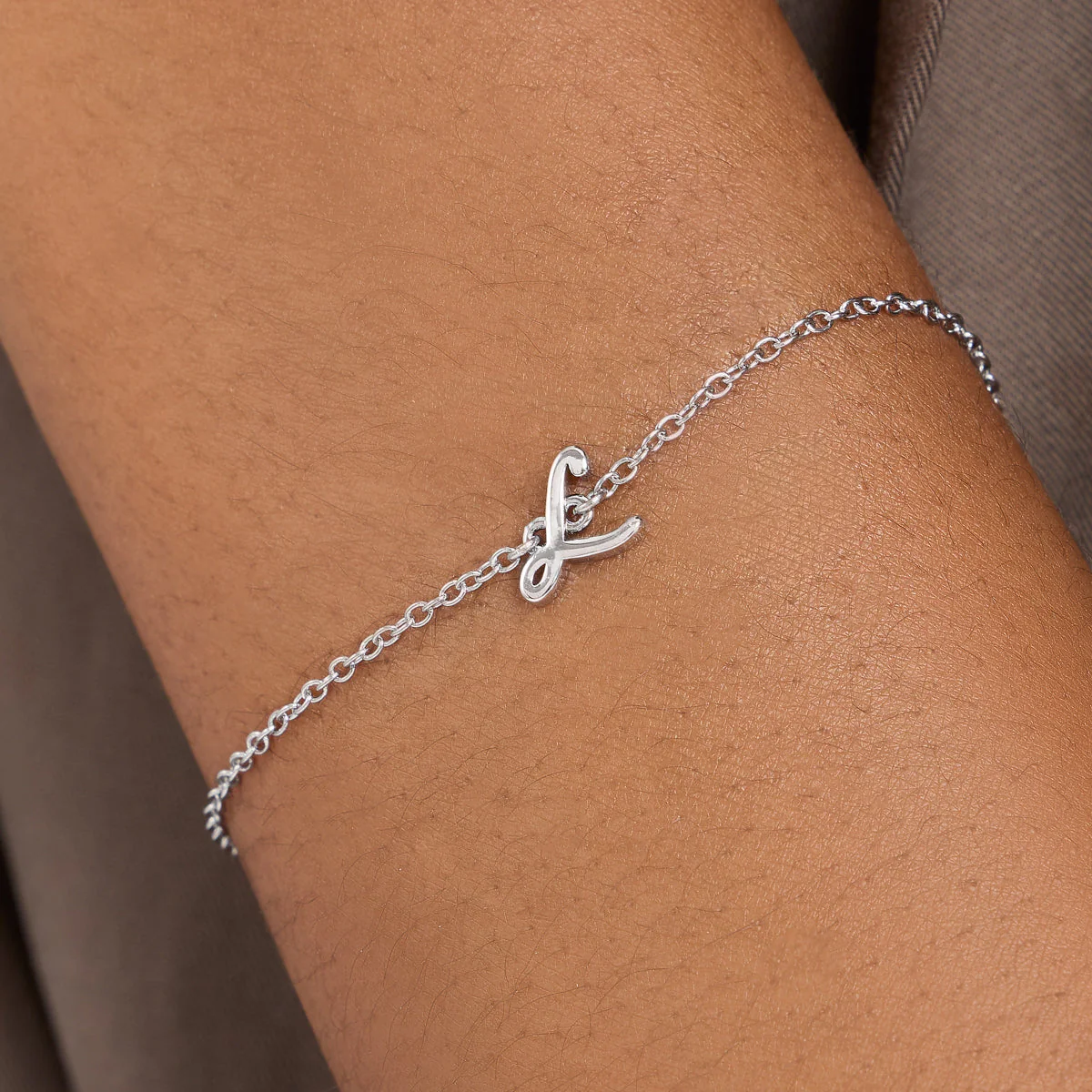 Made Mine Script Letter Bracelet (Silver) - Image 2