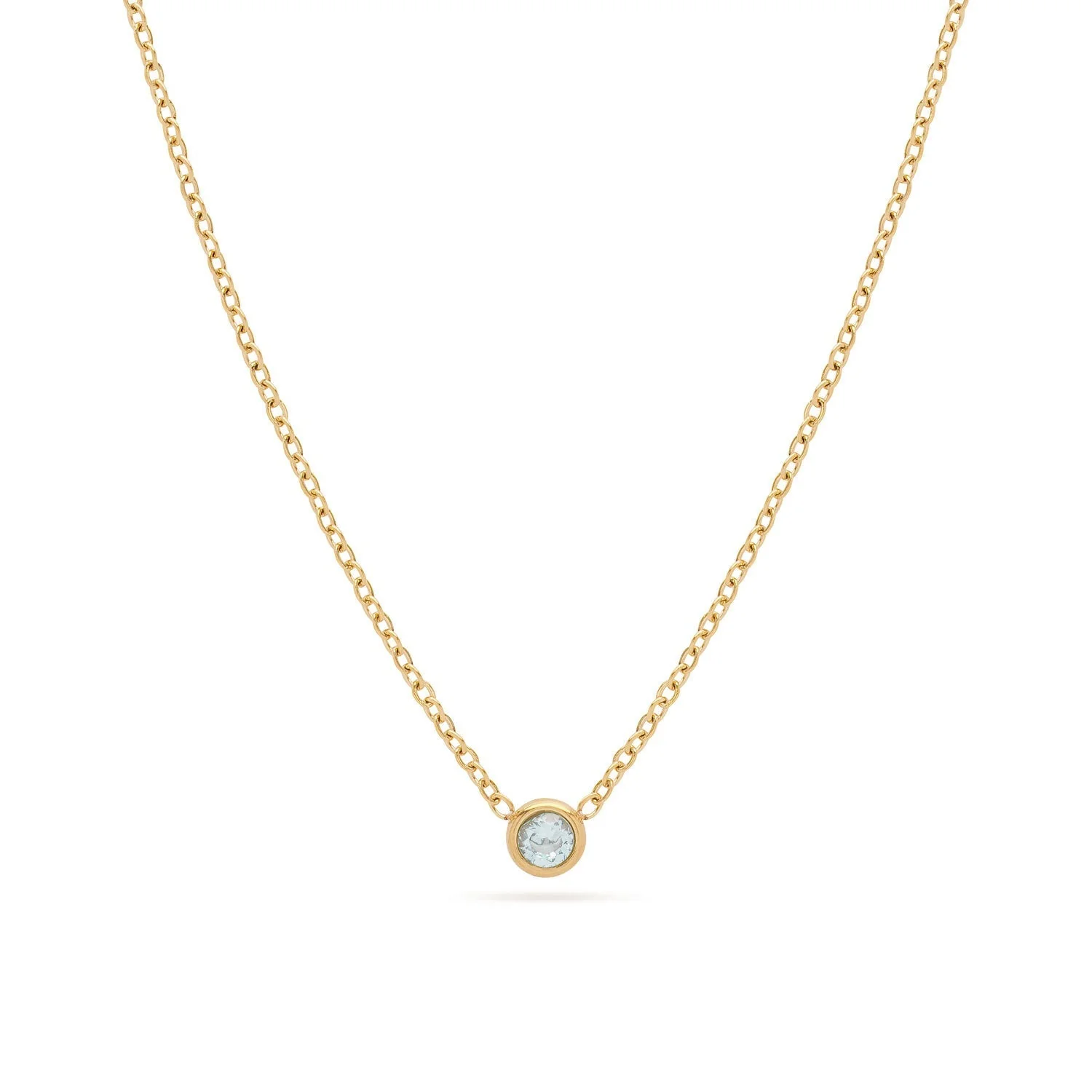 Mini Birthstone Necklace (Gold)