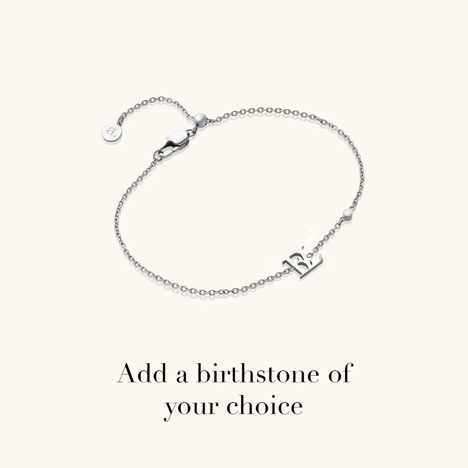 Mini Double Initial Bracelet (Silver) - Image 5
