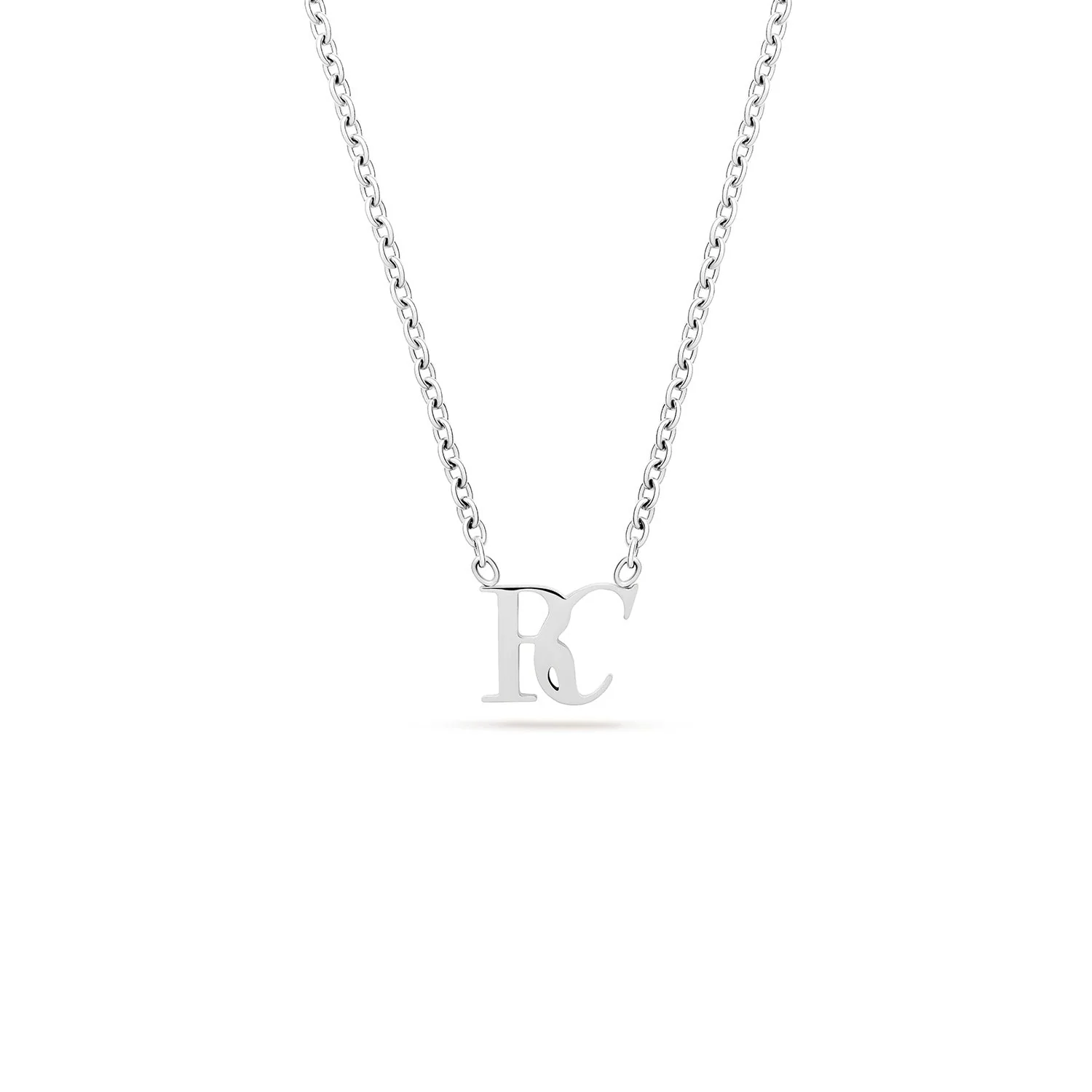 Mini Double Initial Necklace (Silver) - Image 4