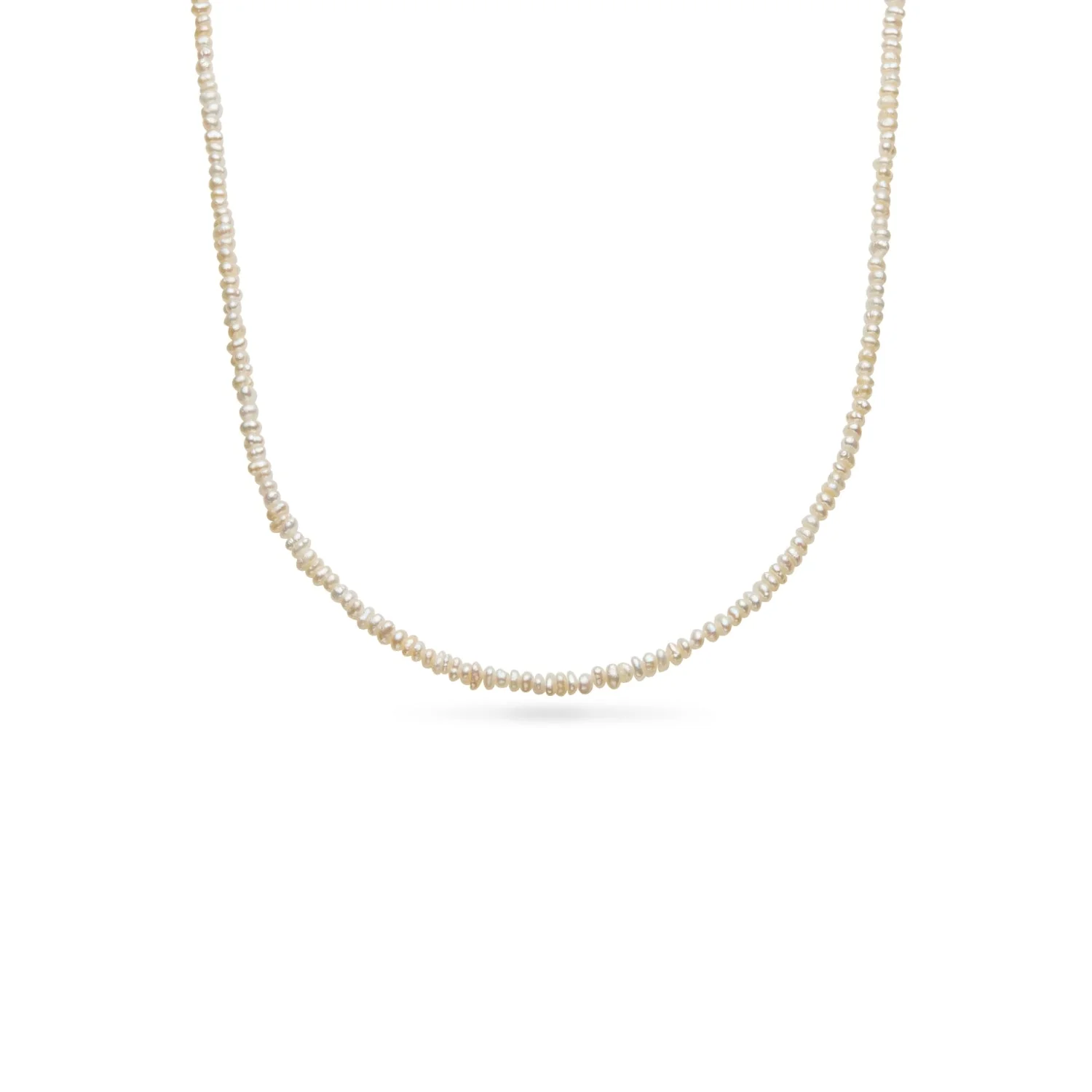 Layering Mini Pearl Beaded Chain Necklace (Gold) - Image 2