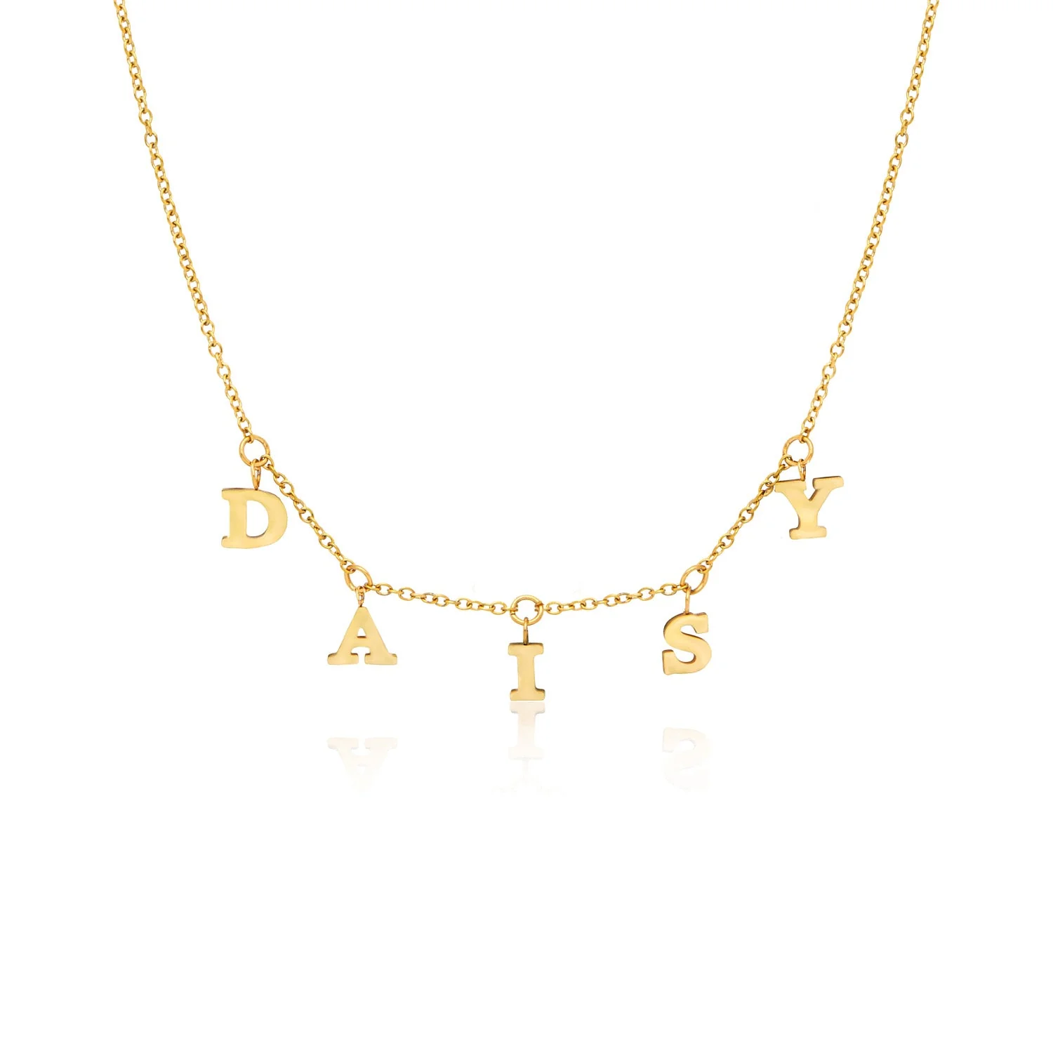 Mini Hanging Letter Name Necklace (Gold) - Image 4