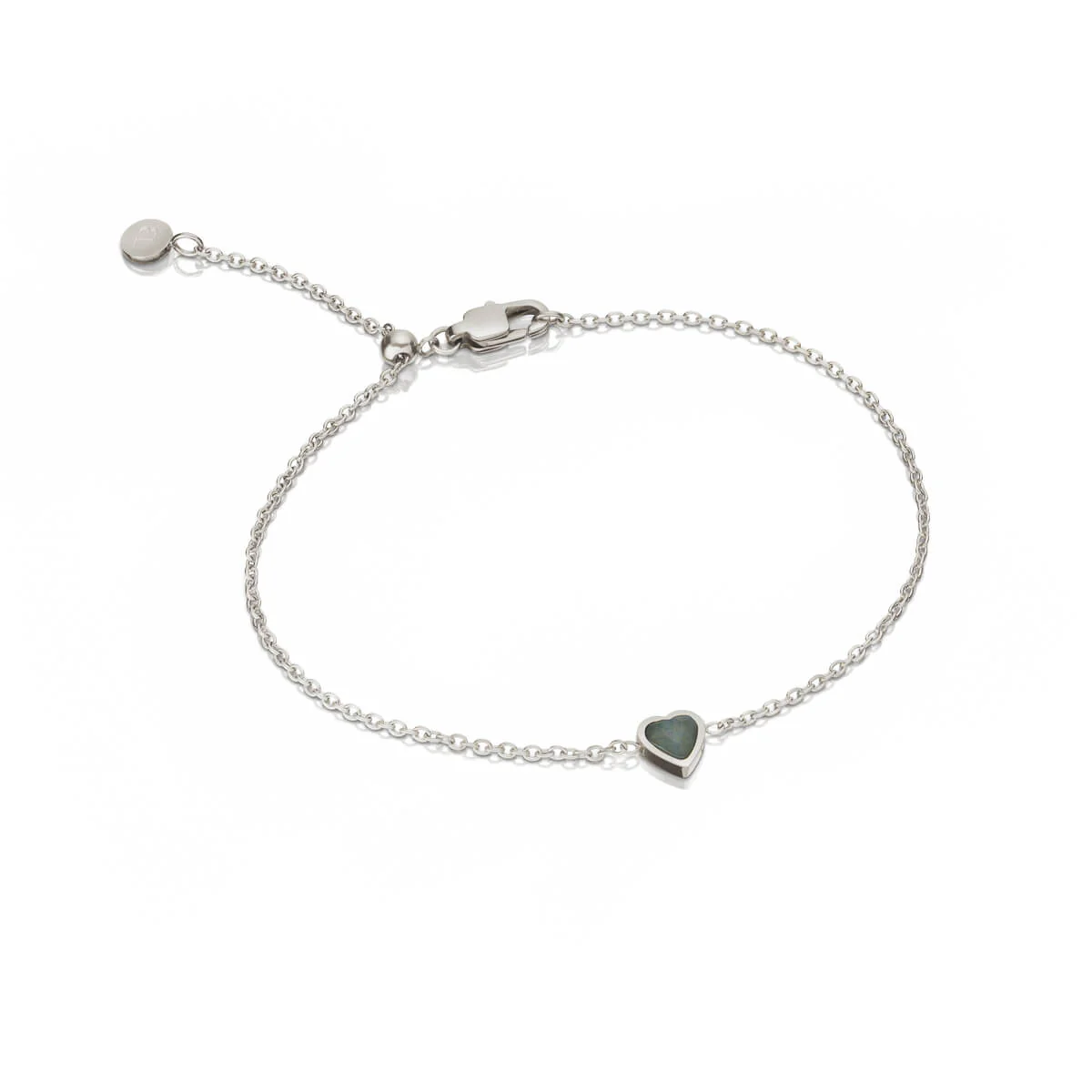 Mini Heart Birthstone Bracelet (Silver) - Image 19