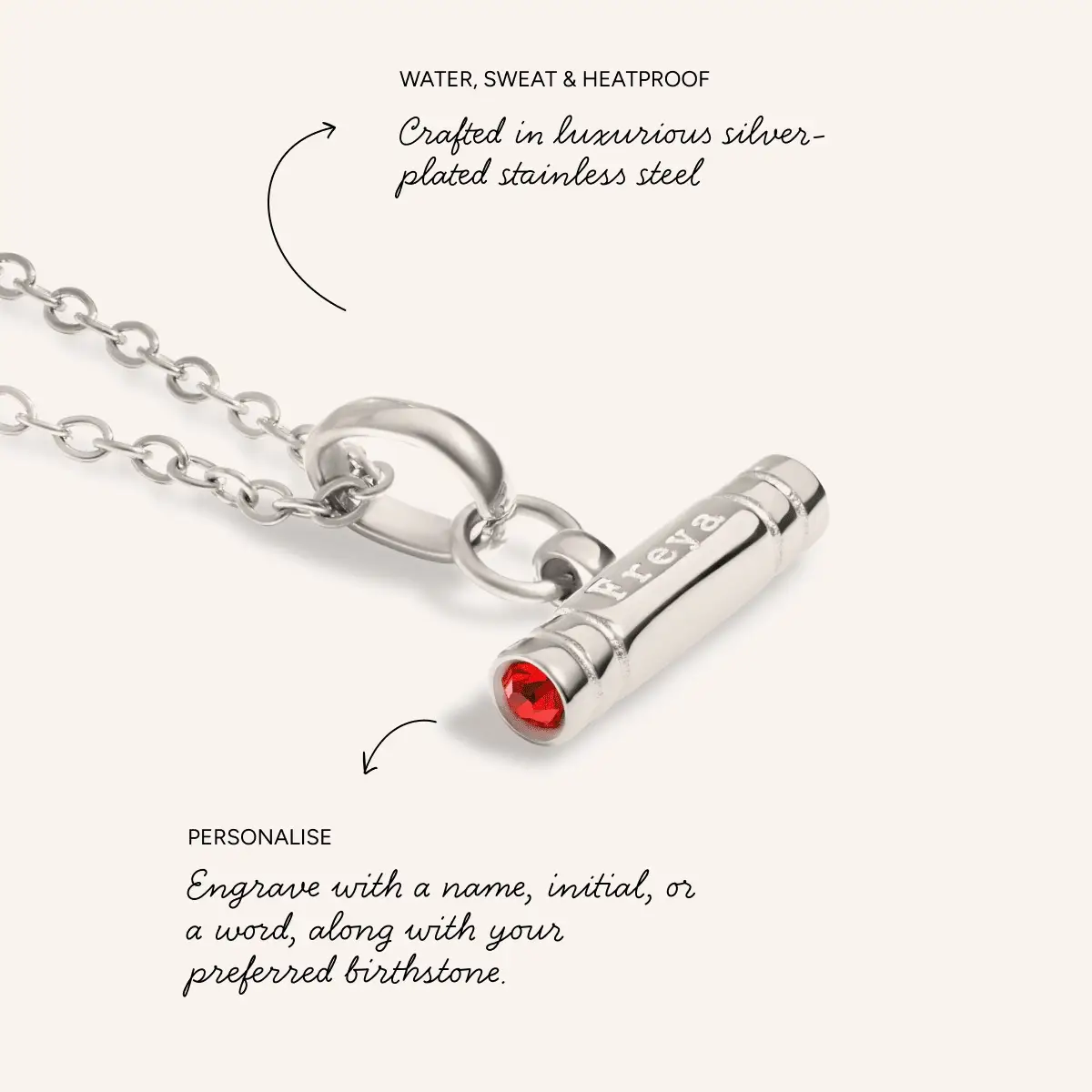 Mini & Me T-Bar Necklace Set (Silver) - Image 3