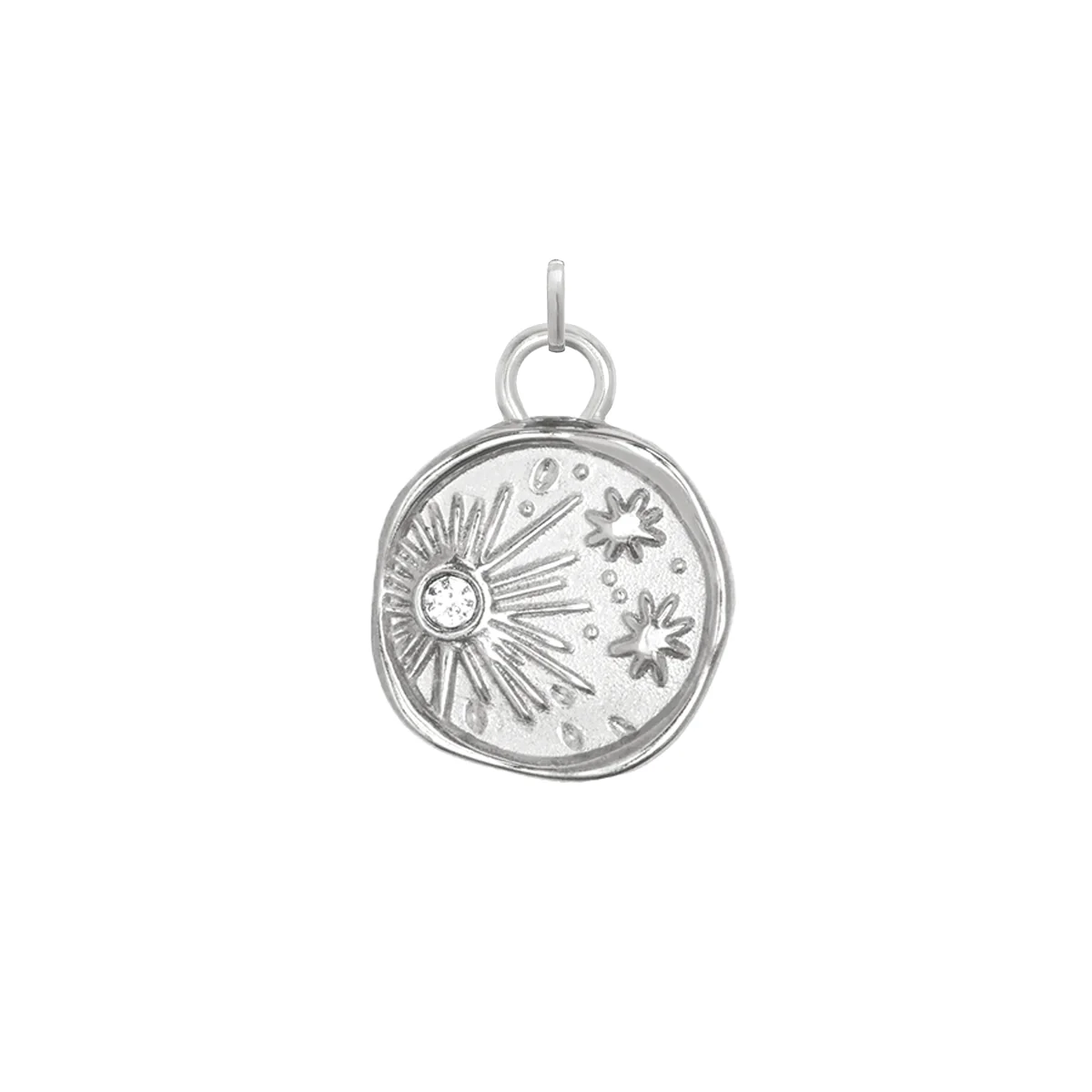Mini Molten Coin Charm (Silver)