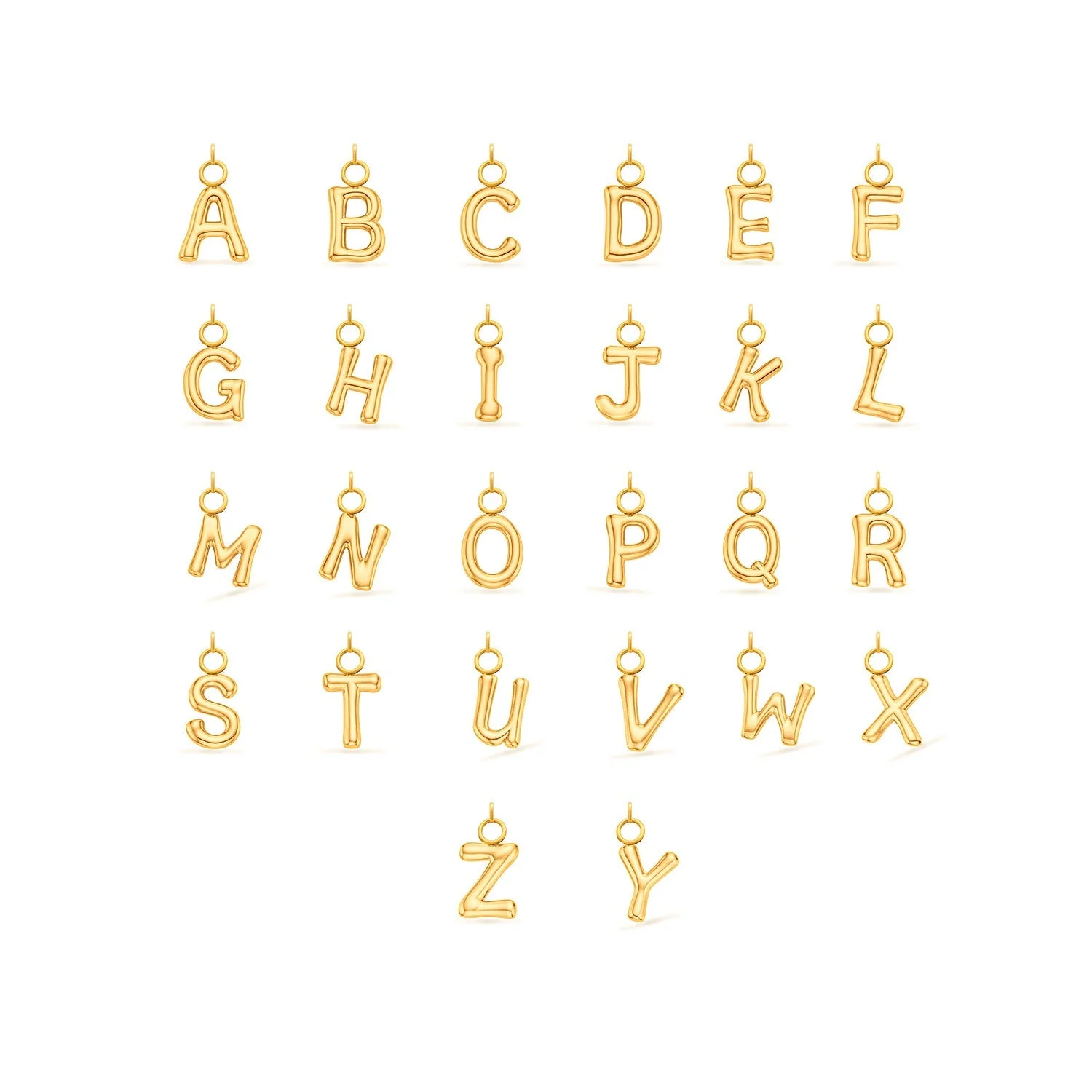 Mini Molten Initial Charm (Gold)