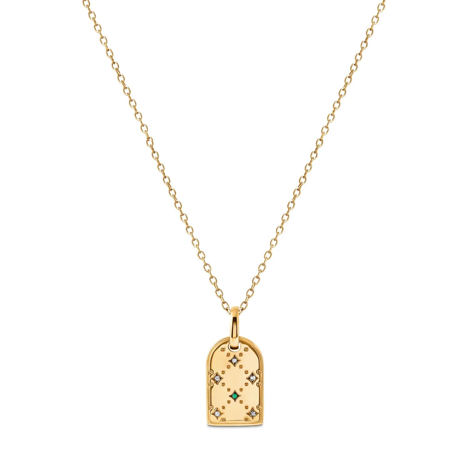 Mini Monogram Birthstone Tag Necklace (Gold) - Image 10