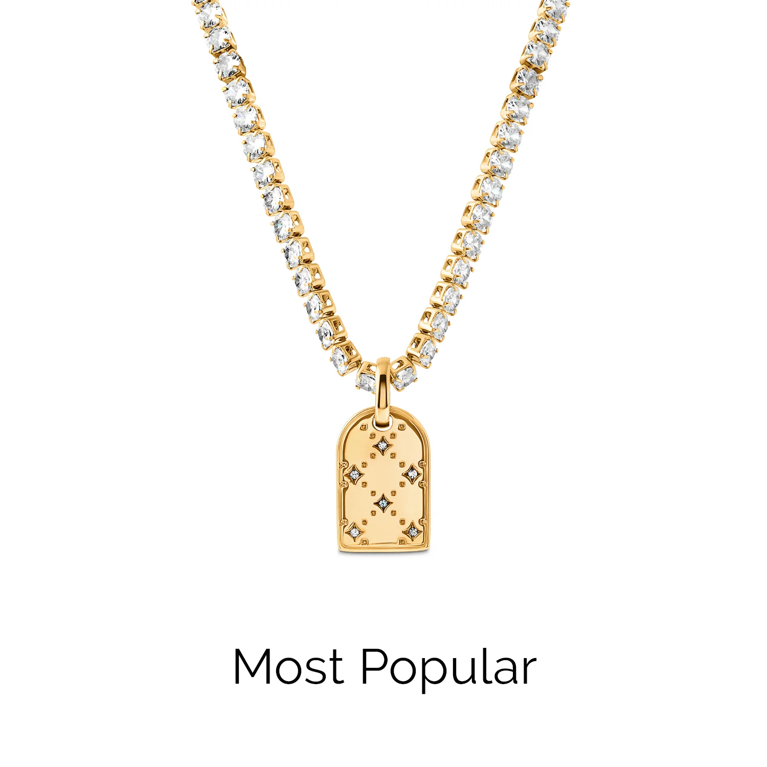 Mini Monogram Birthstone Tag Necklace (Gold) - Image 11