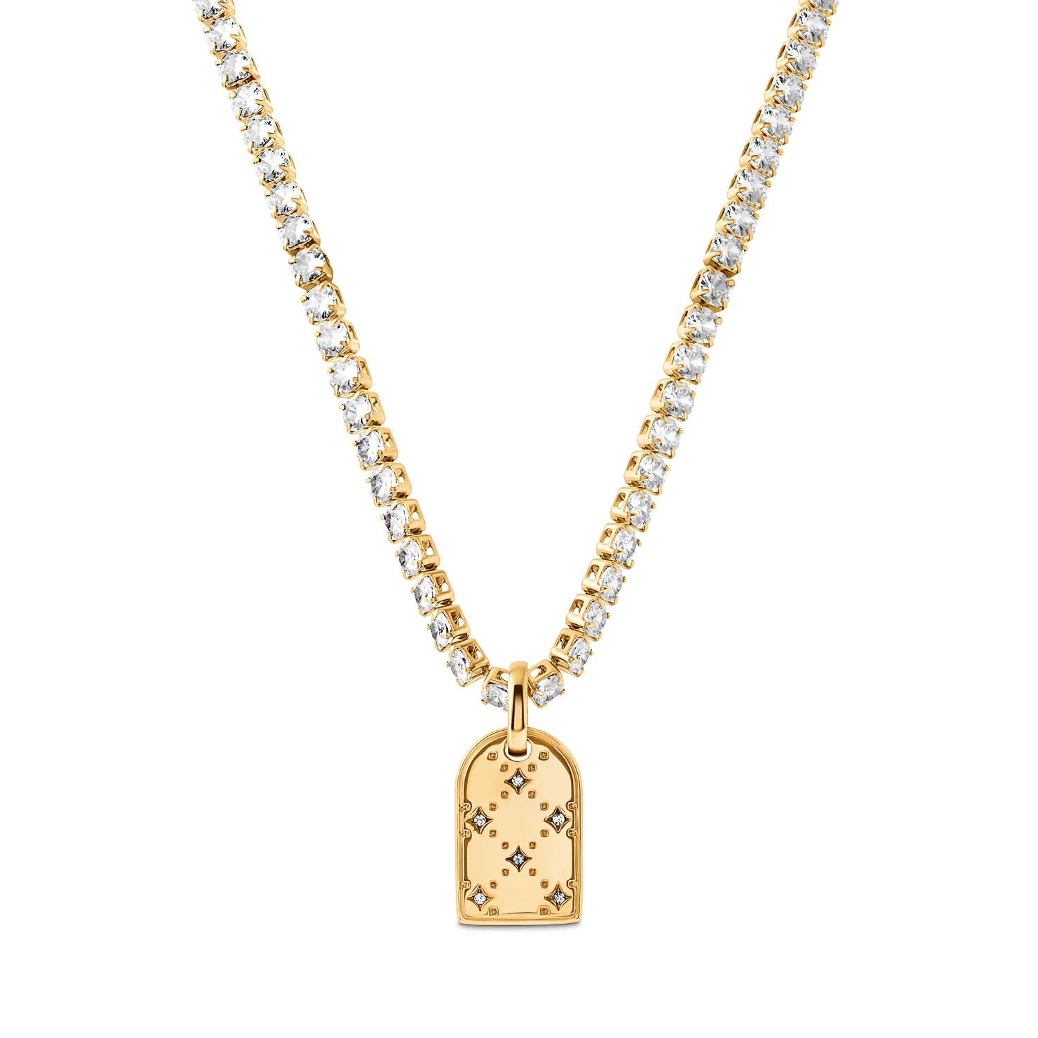 Mini Monogram Birthstone Tag Necklace (Gold) - Image 12