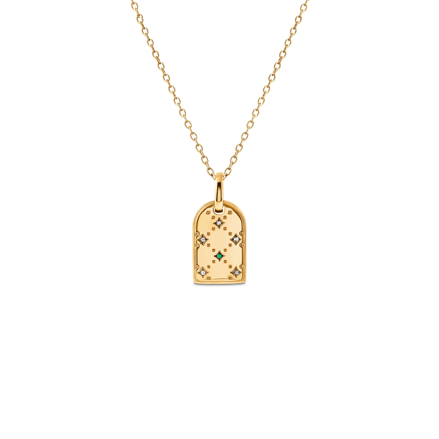 Mini Monogram Birthstone Tag Necklace (Gold) - Image 7