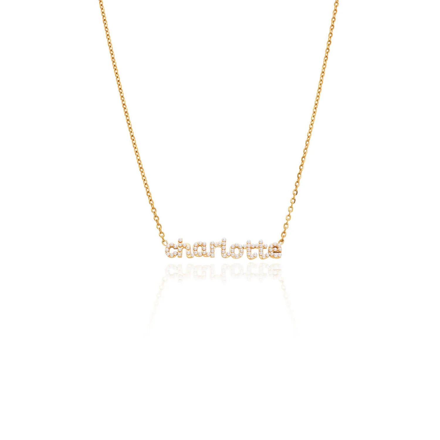 Mini Pearl Name Necklace (Gold) - Image 7